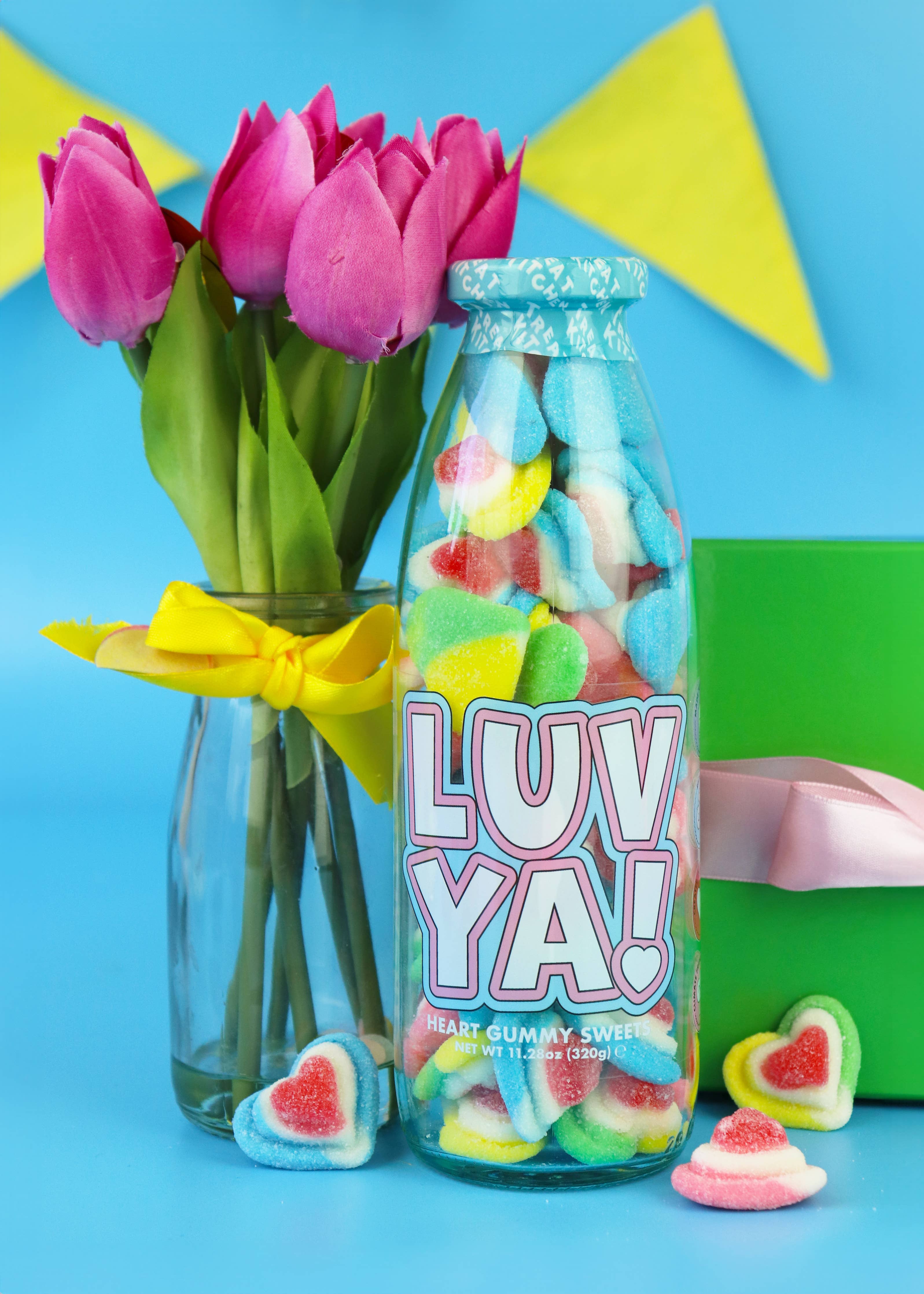 Luv Ya Sweet Bottle – Strawberry & Vanilla Gummy Hearts - Image 3