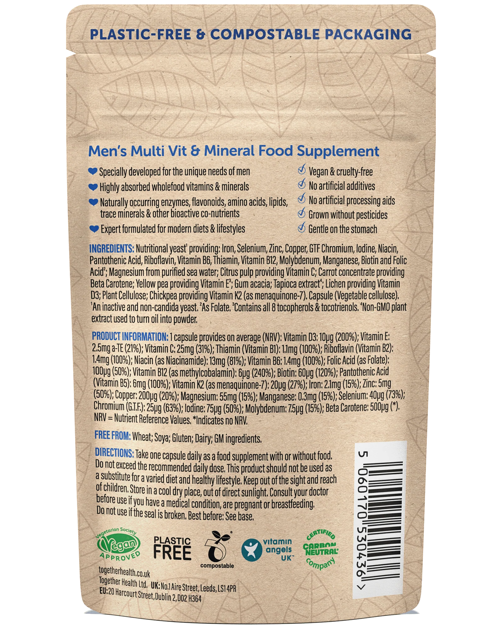 Men’s Multivitamin – Vegan – 30 Capsules - Image 2