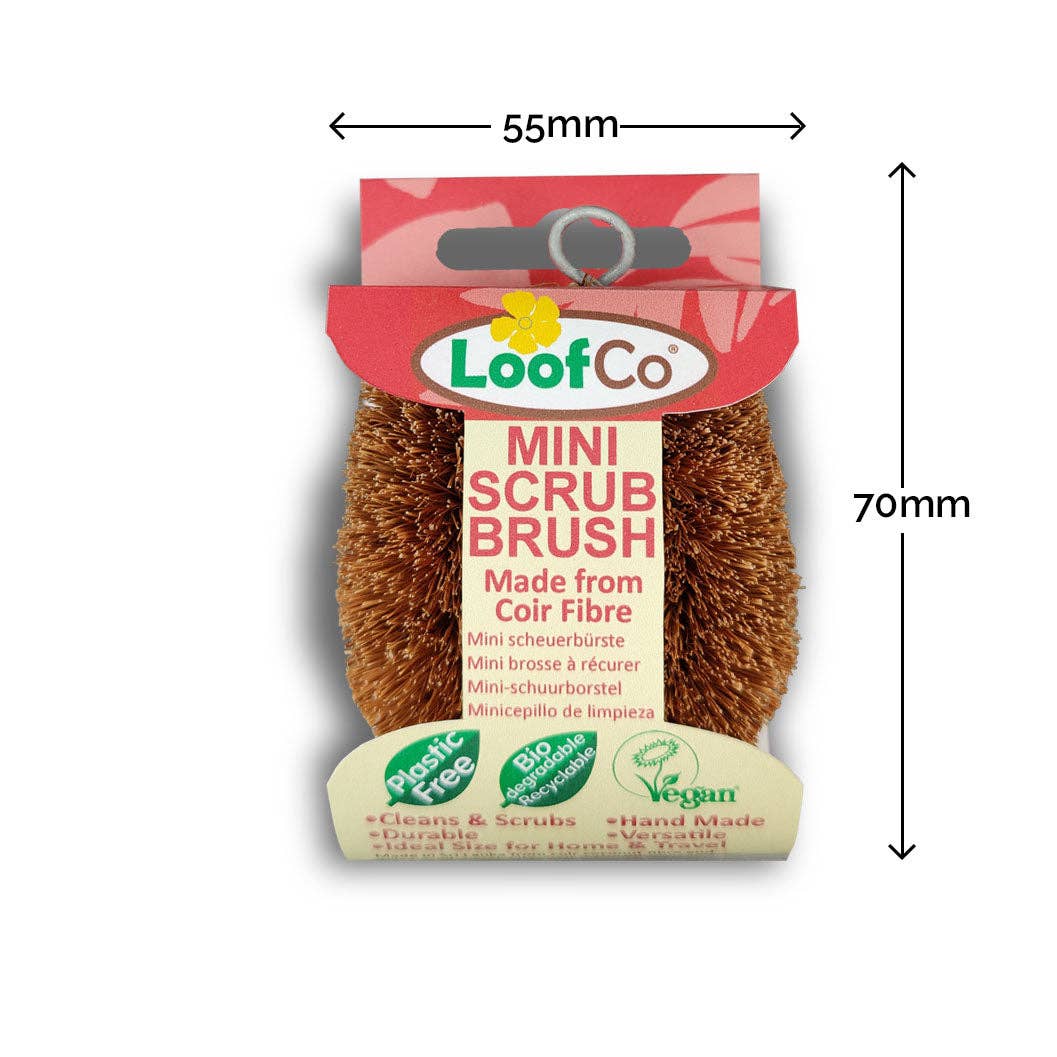 LoofCo Mini Scrub Brush – Natural Coconut Coir Fibre Cleaning Brush - Image 3