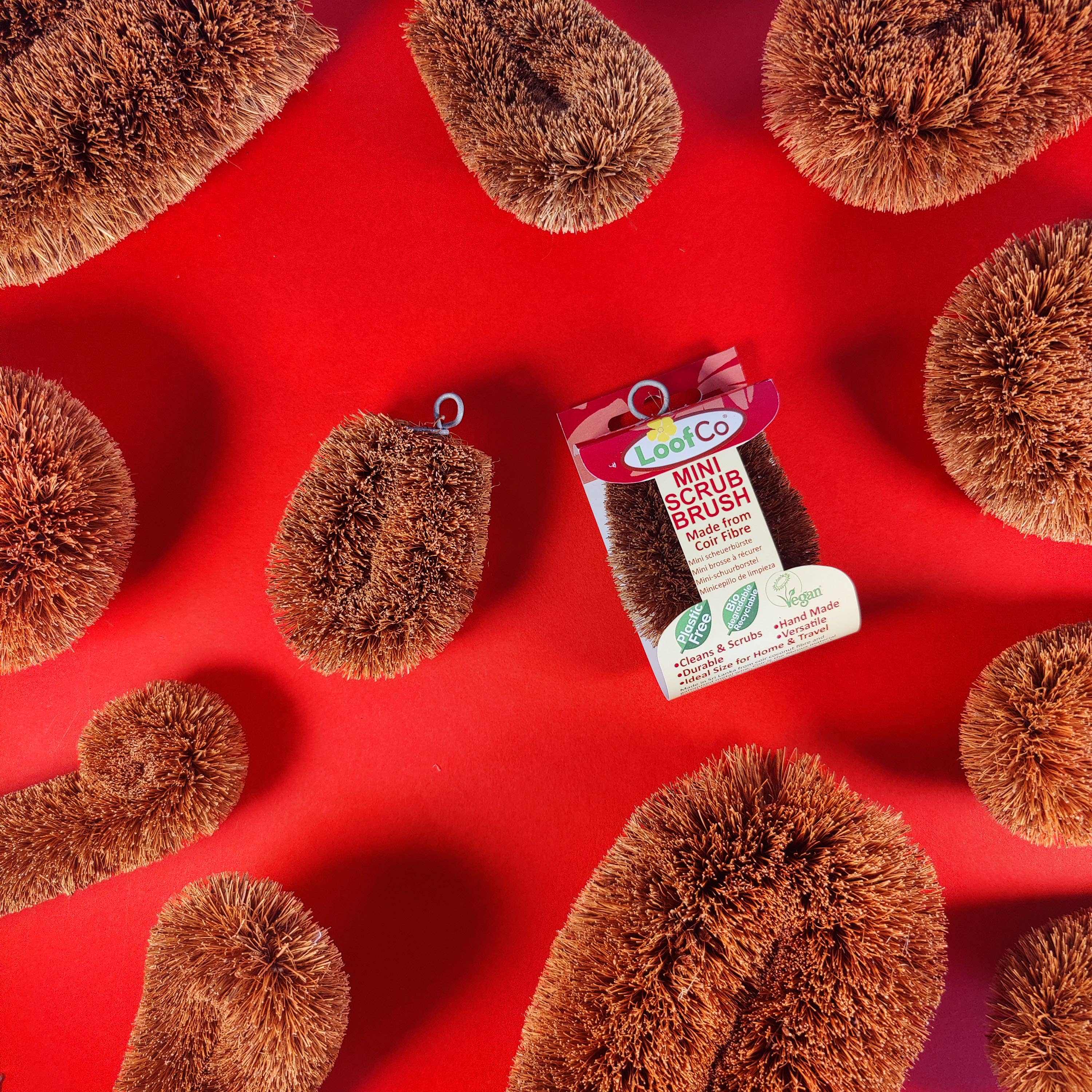 LoofCo Mini Scrub Brush – Natural Coconut Coir Fibre Cleaning Brush - Image 4