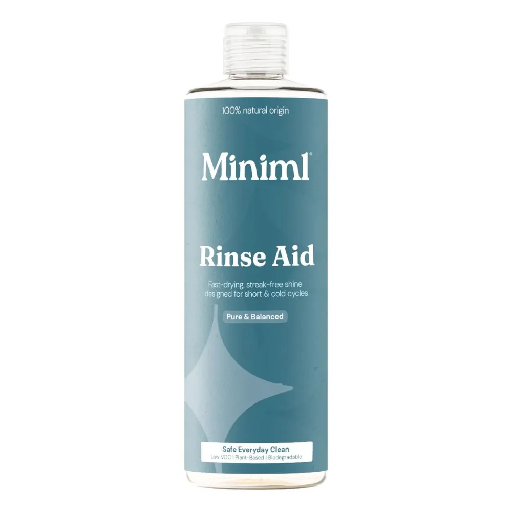 Miniml Pure Fragrance Free Dishwasher Rinse Aid 400ml Plant-Based Formula