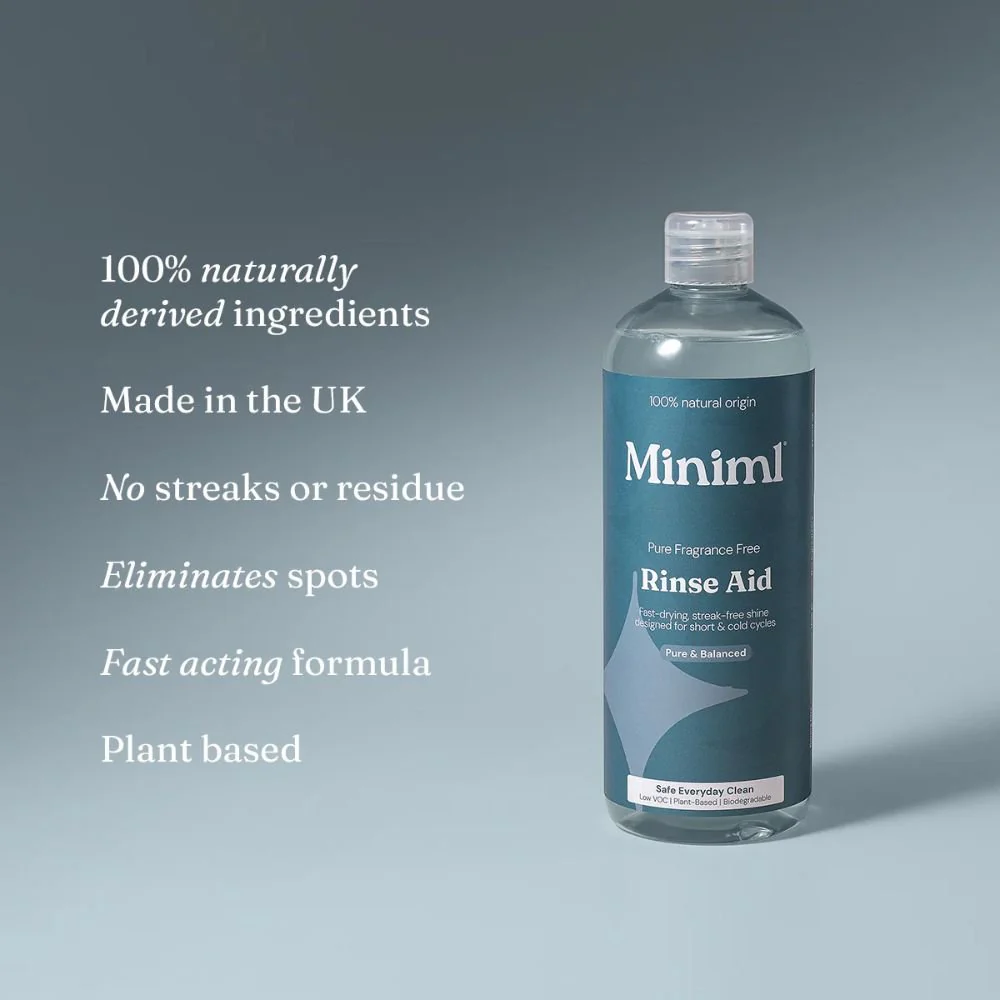Miniml Pure Fragrance Free Dishwasher Rinse Aid 400ml Plant-Based Formula - Image 6
