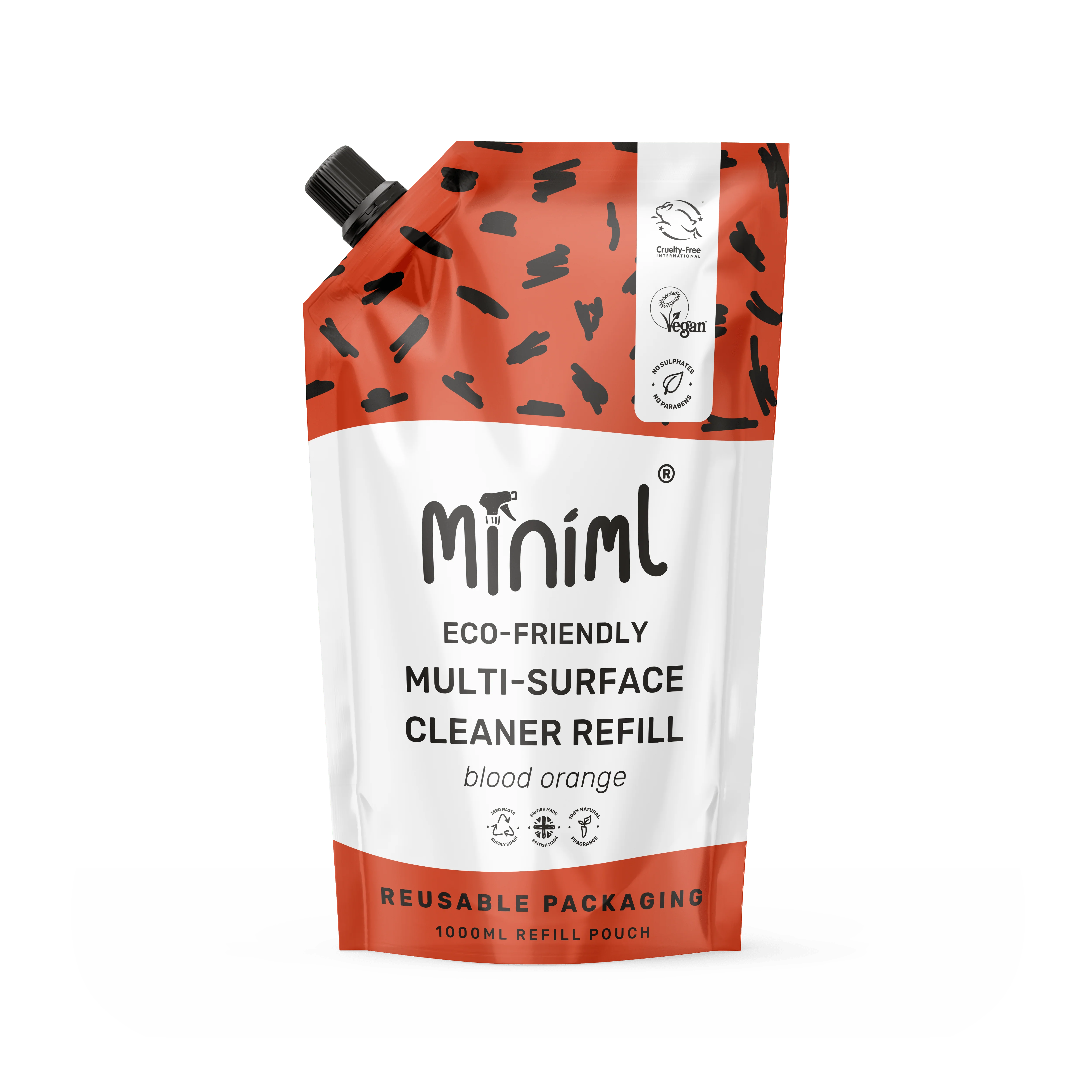 Miniml Blood Orange Multi-Surface Cleaner 1L Refill | Fast and Effective Cleaning