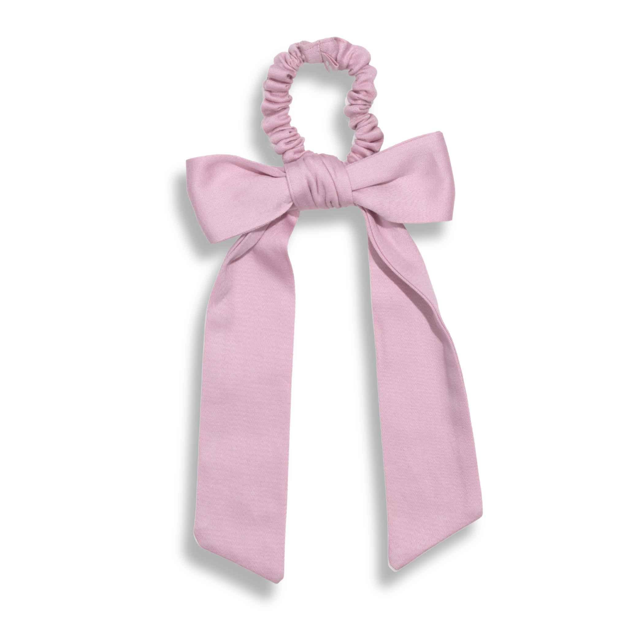 Multi-Use Organic Cotton Satin Bow Scrunchie – Violet Ice - Image 6