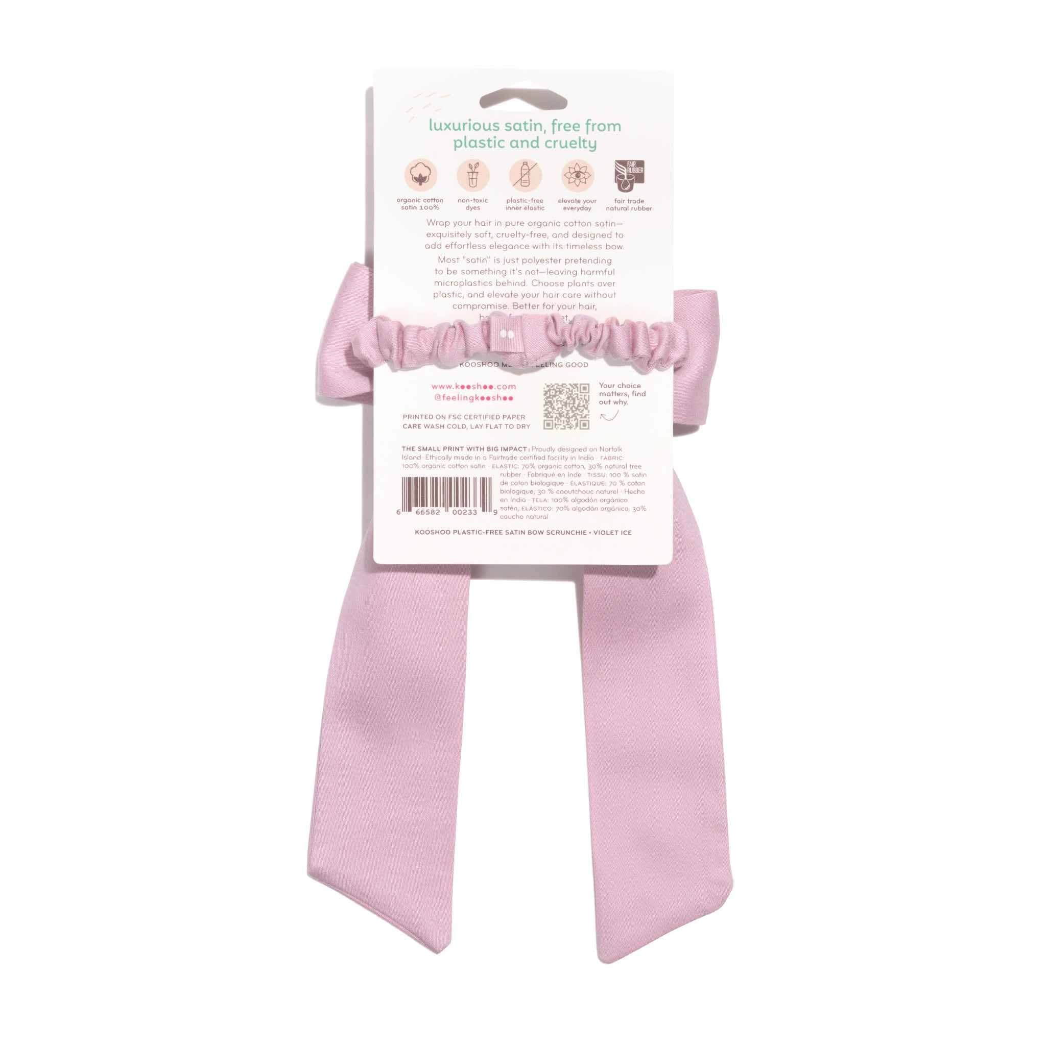 Multi-Use Organic Cotton Satin Bow Scrunchie – Violet Ice - Image 8