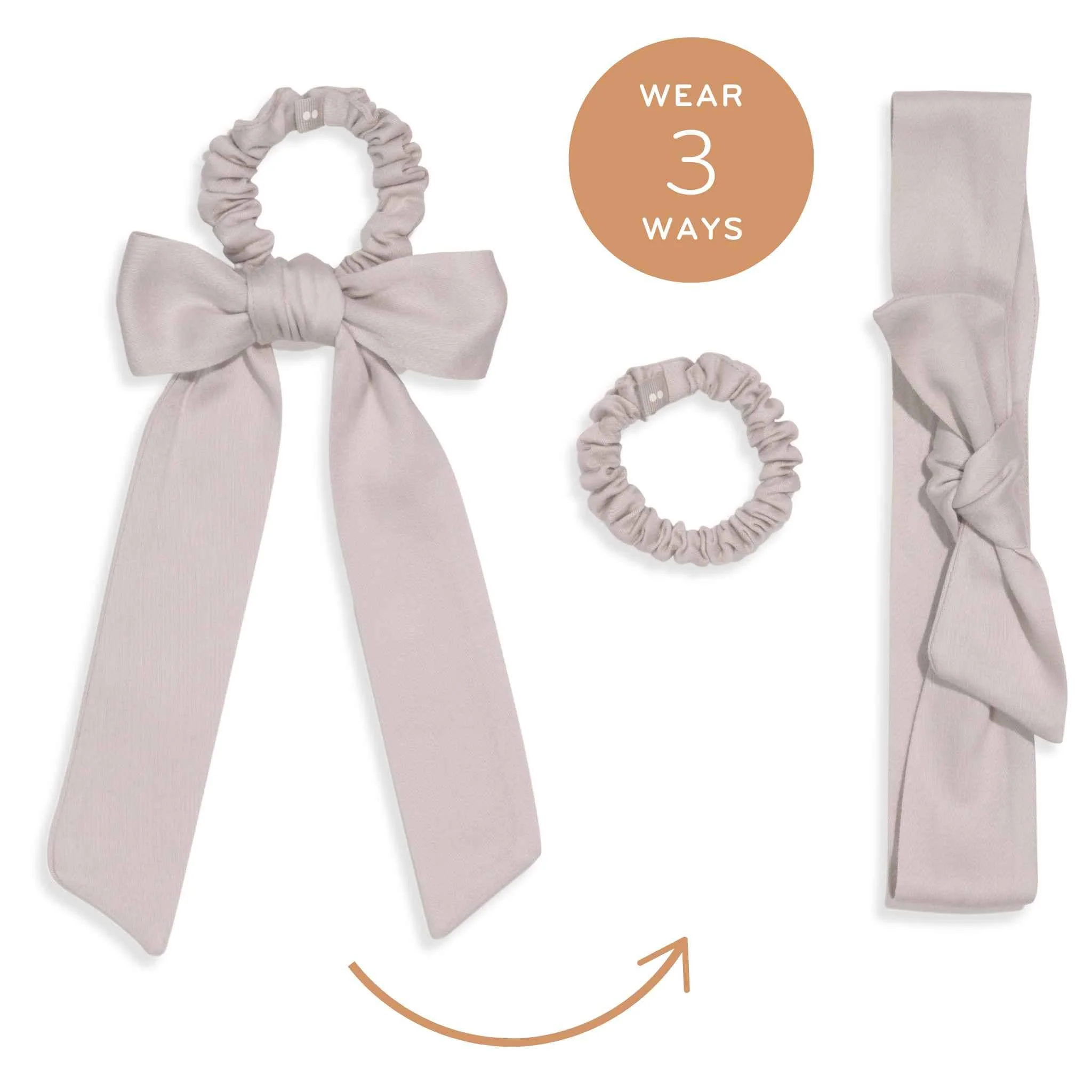 Multi-Use Satin Bow Scrunchie – Organic Cotton 3-in-1 - Image 6