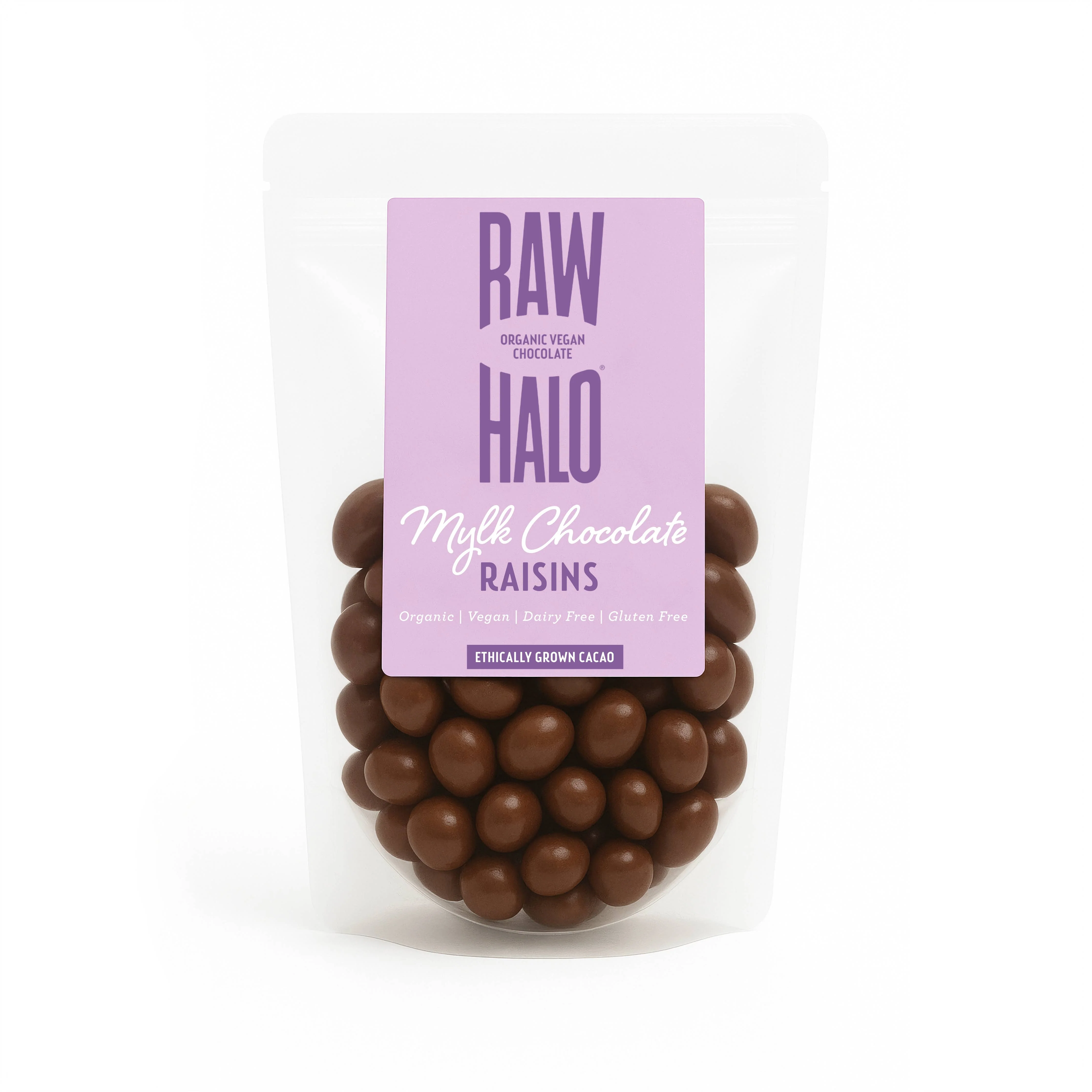 Raw Halo Organic Mylk Chocolate Covered Raisins 85g Vegan