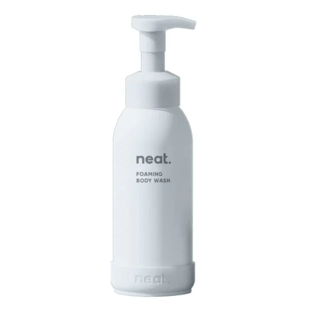 Neat Refillable Body Wash Bottle White, Recycled Aluminium Shower Bottle
