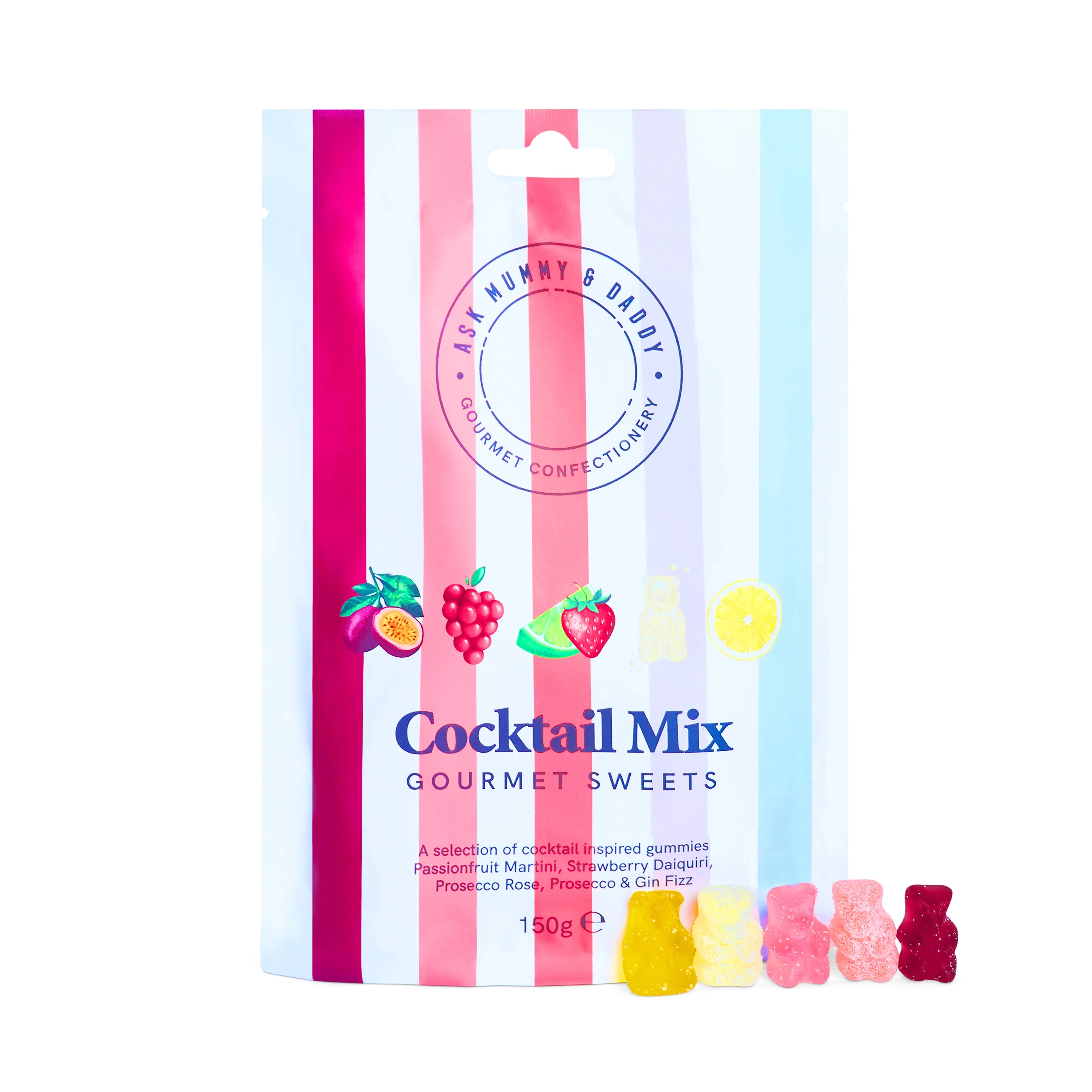 Ask Mummy & Daddy Cocktail Mix Share Bag 150g – Mixed Cocktail Gummies - Image 3