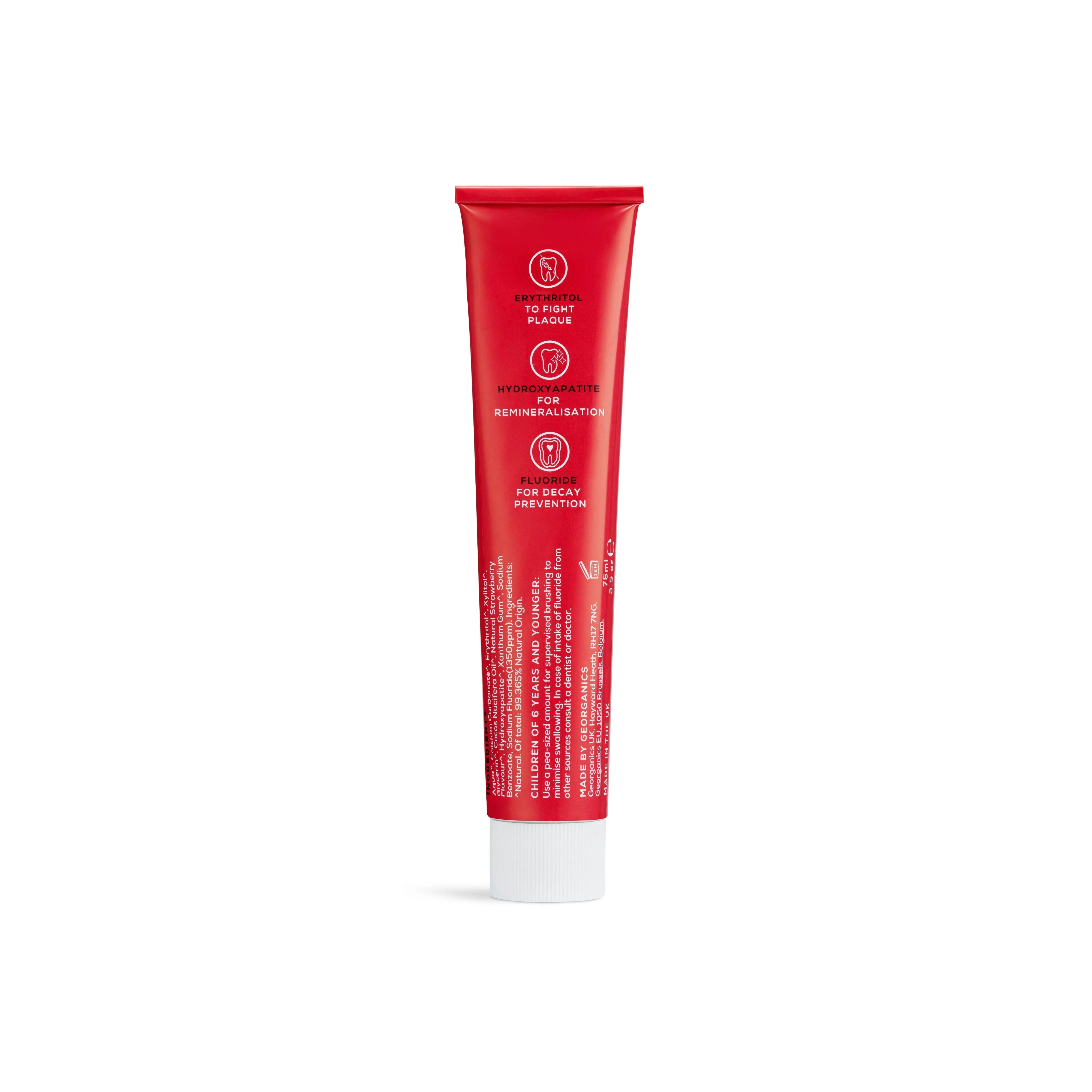 Georganics Kids Toothpaste with Hydroxyapatite – Strawberry - Image 3