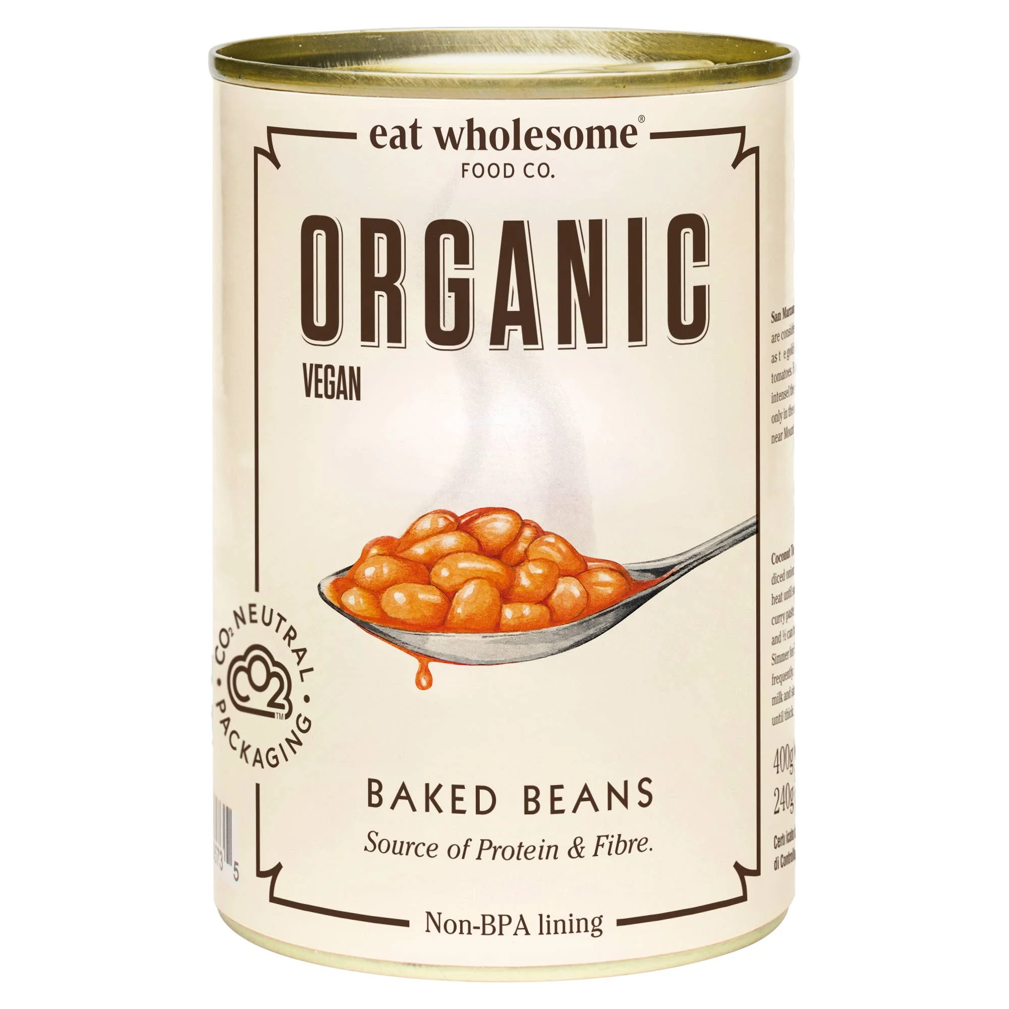 Eat Wholesome Organic Baked Beans 400g – Rich Tomato Sauce
