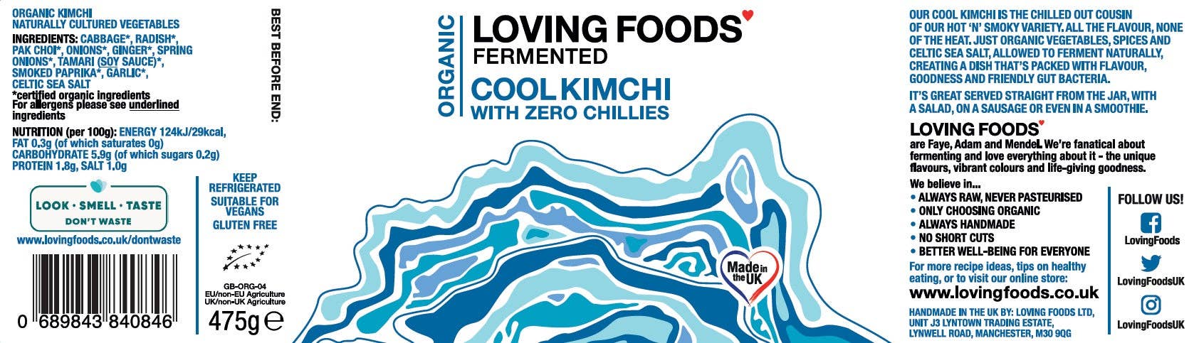 Organic Cool Kimchi – Unpasteurised No Chilli Kimchi 475g Vegan - Image 2