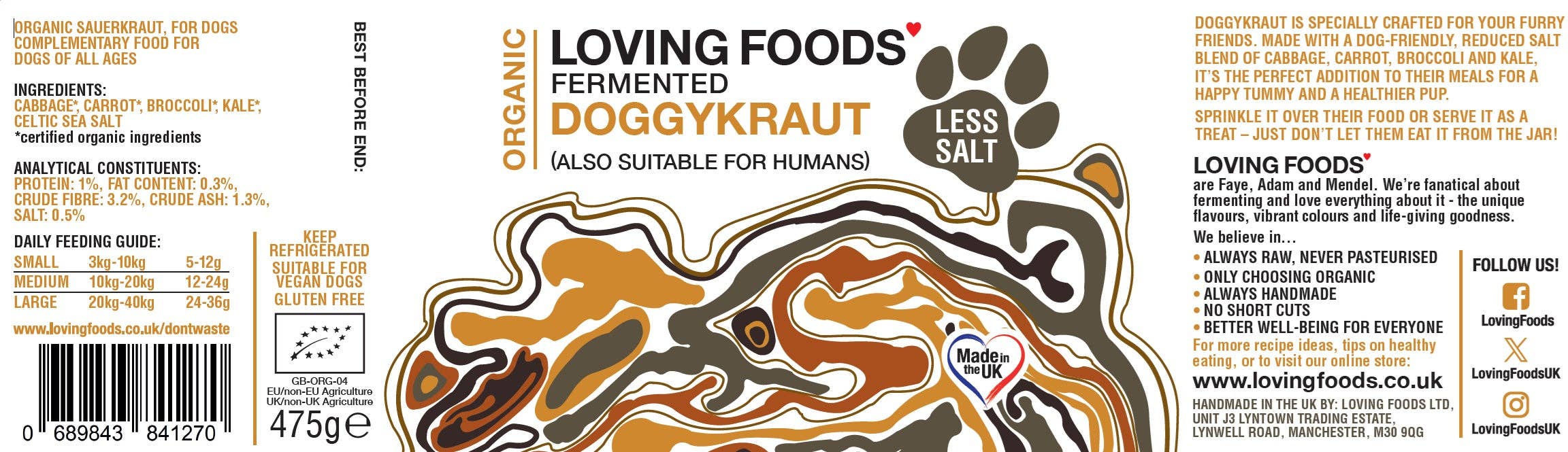 Organic Doggykraut – Raw Unpasteurised Sauerkraut for Dogs 475g Low Salt - Image 2