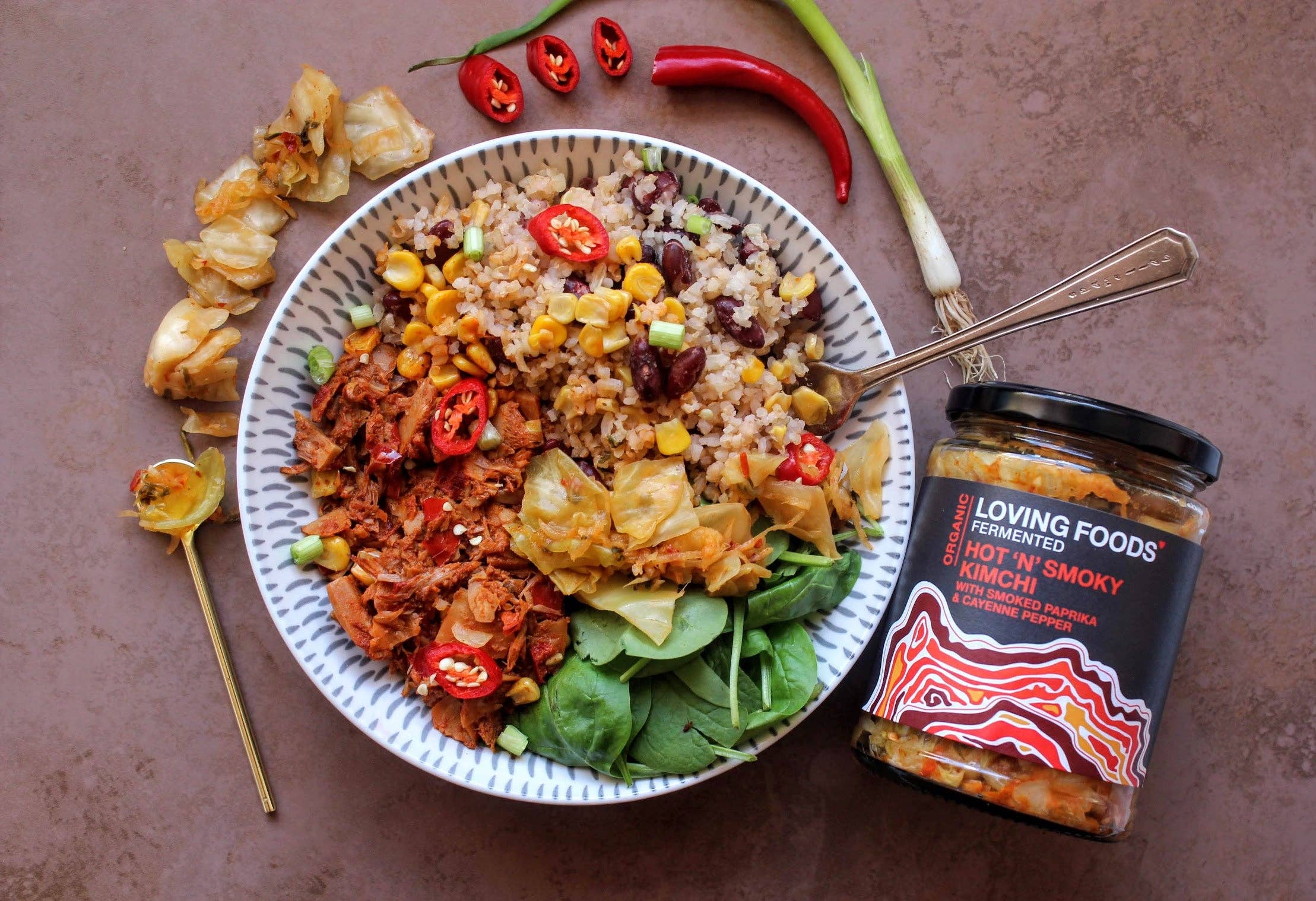 Organic Hot ‘n’ Smoky Kimchi – Unpasteurised Fermented Kimchi 475g Vegan - Image 3