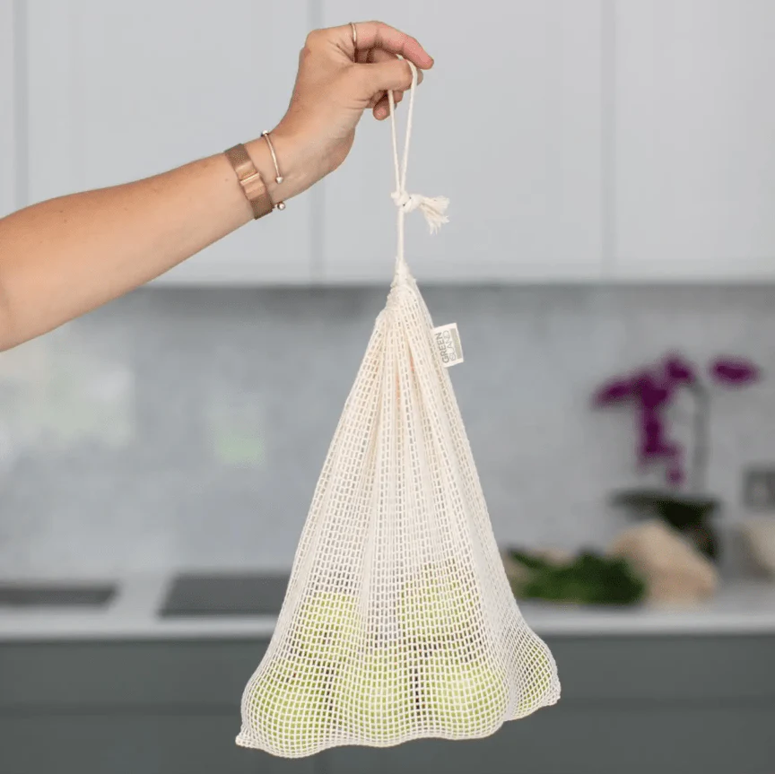 Organic Eco Reusable Mesh Bags For Produce, Veg & Fruit - 3 Pack - Image 3