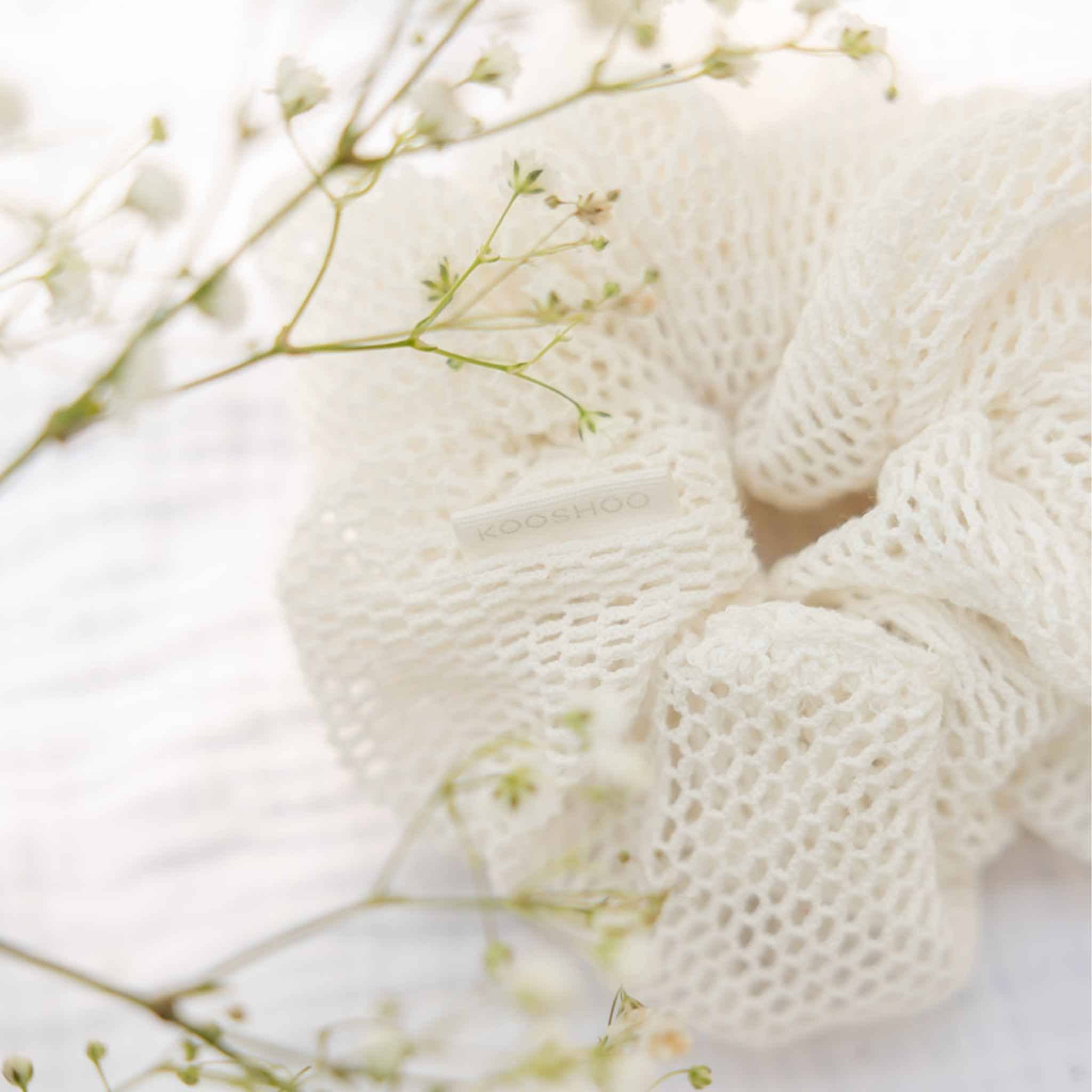 Oversized Plastic-Free Honeycomb Scrunchie – Organic Cotton - Image 4
