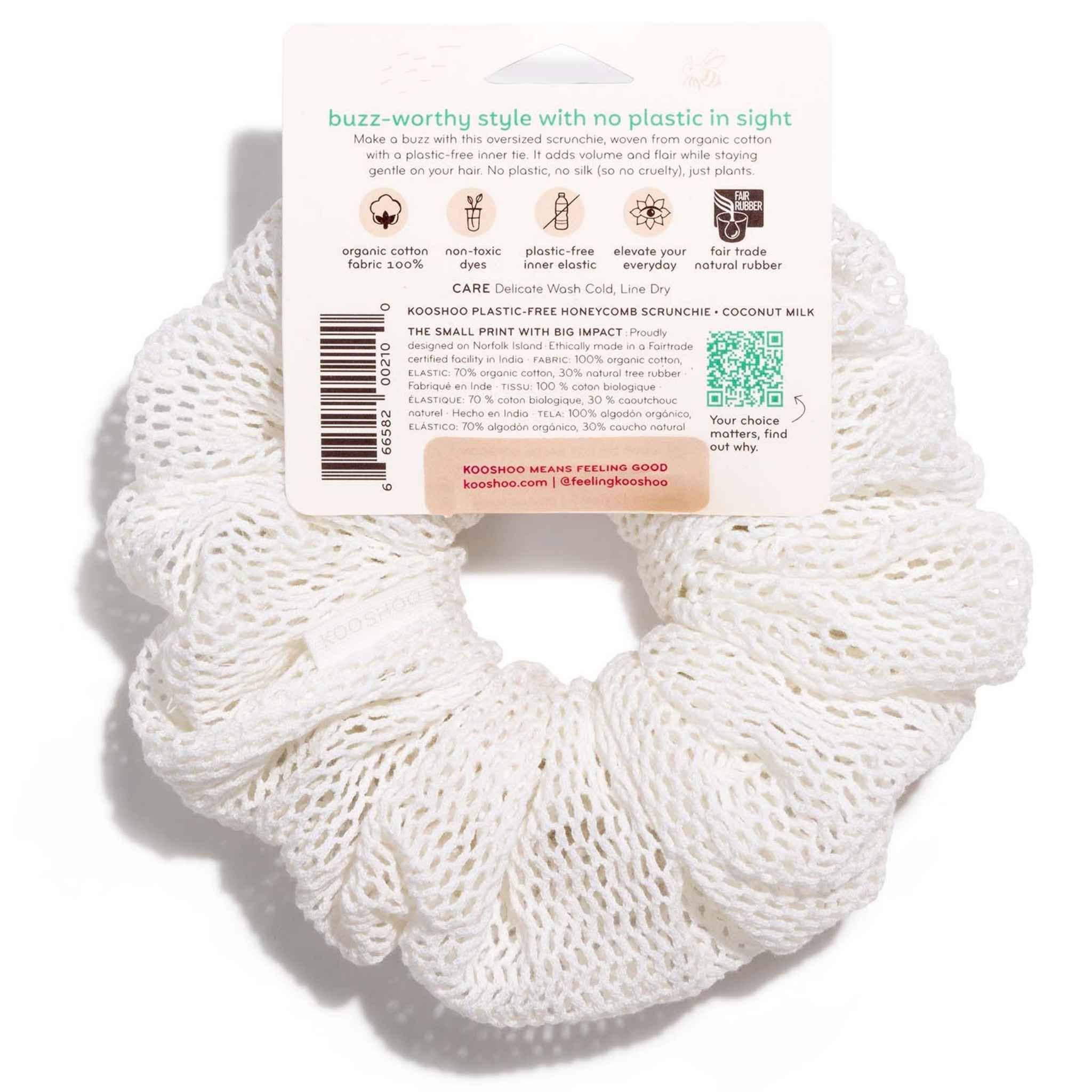 Oversized Plastic-Free Honeycomb Scrunchie – Organic Cotton - Image 7