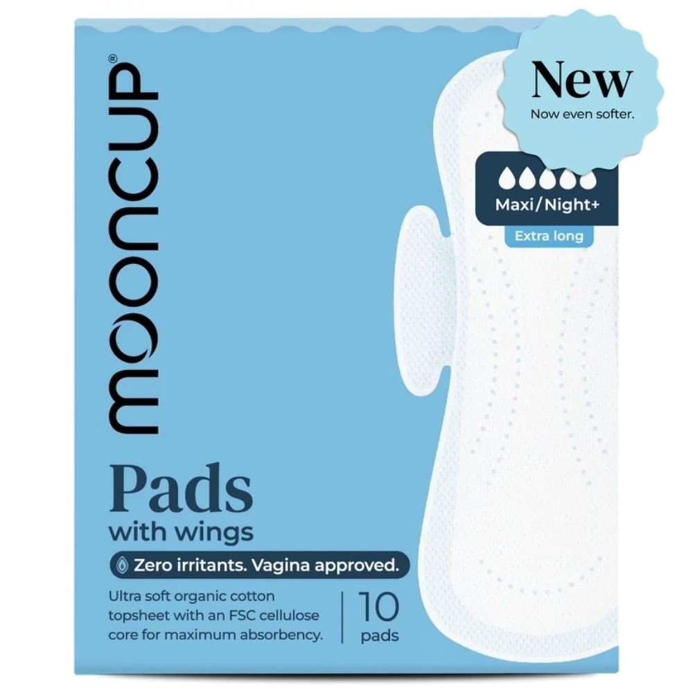 Pads with Wings | Maxi / Night+ | Extra Long | Plastic-Free | Vegan (10 Pack)