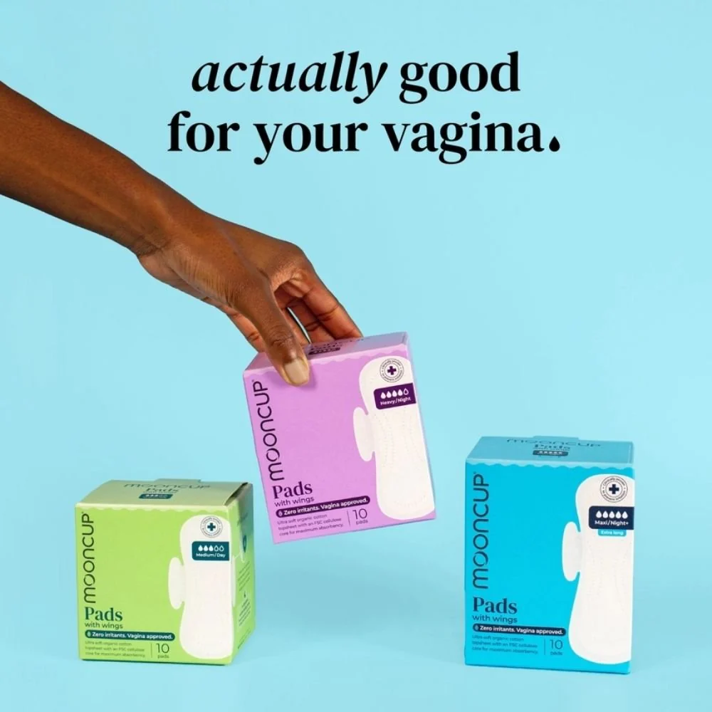 Pads with Wings | Maxi / Night+ | Extra Long | Plastic-Free | Vegan (10 Pack) - Image 2