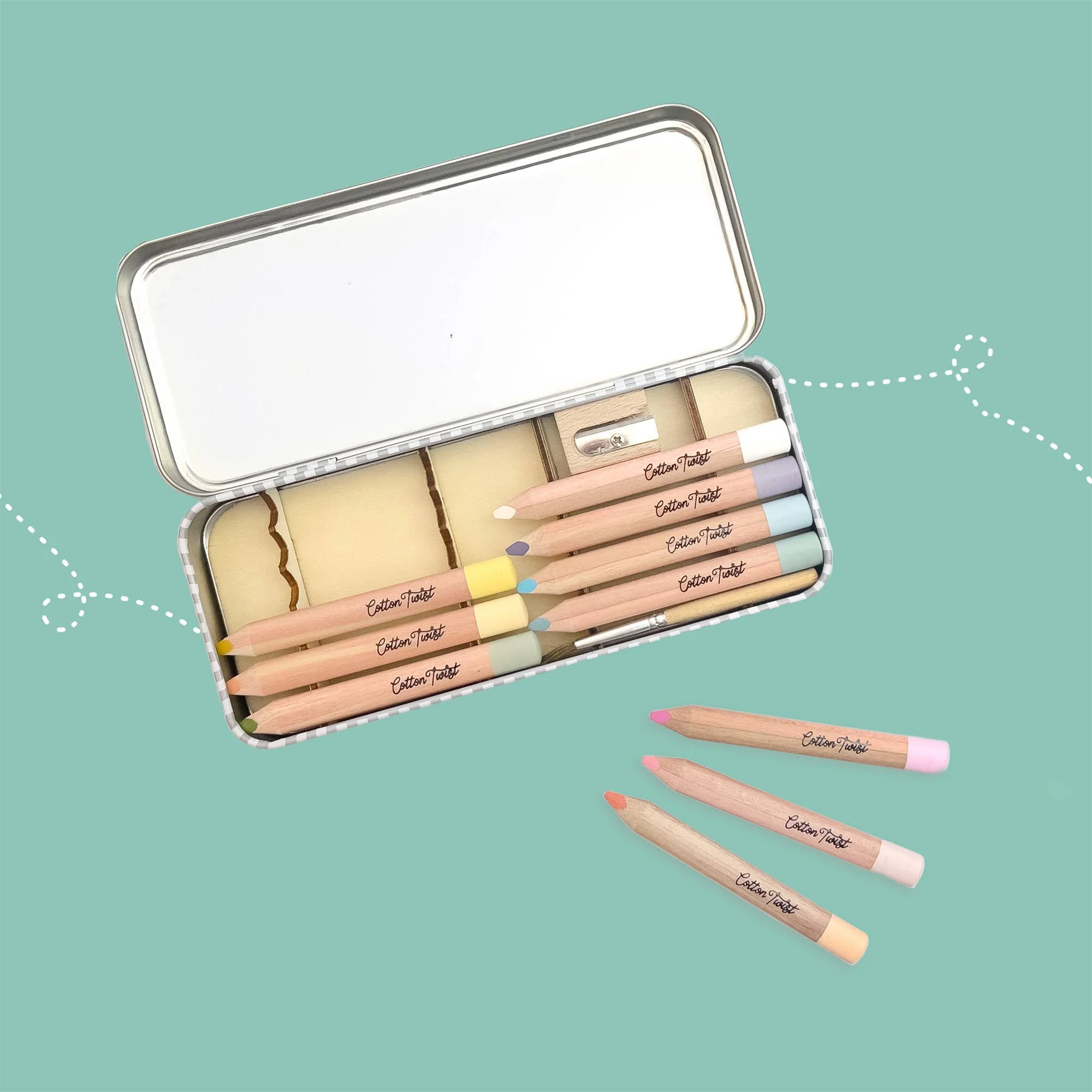 Pastel Mix Watercolour Pencils Gift Set in Reusable Tin - Image 5