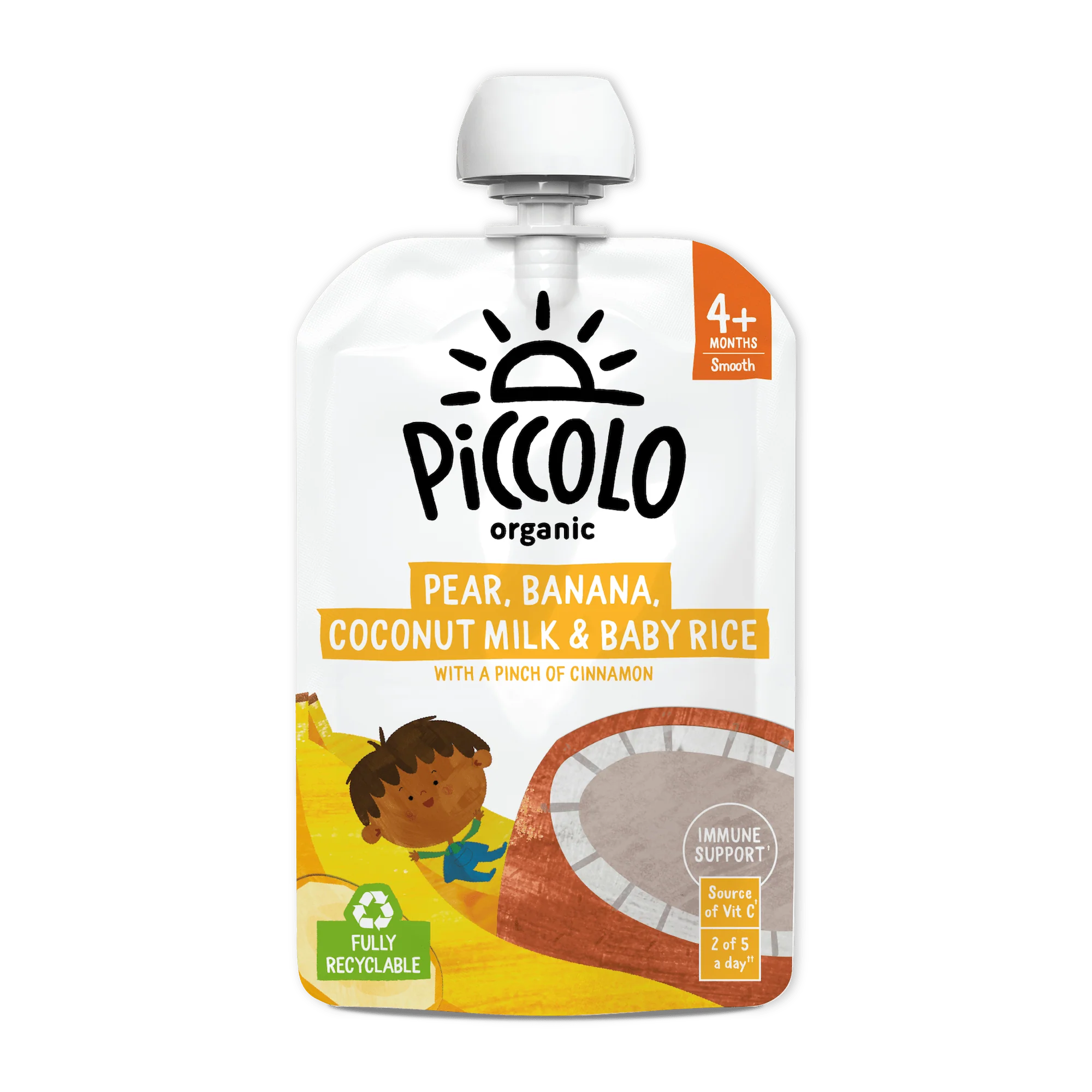 Piccolo Organic Pear Banana Coconut Milk & Baby Rice 100g 4m+