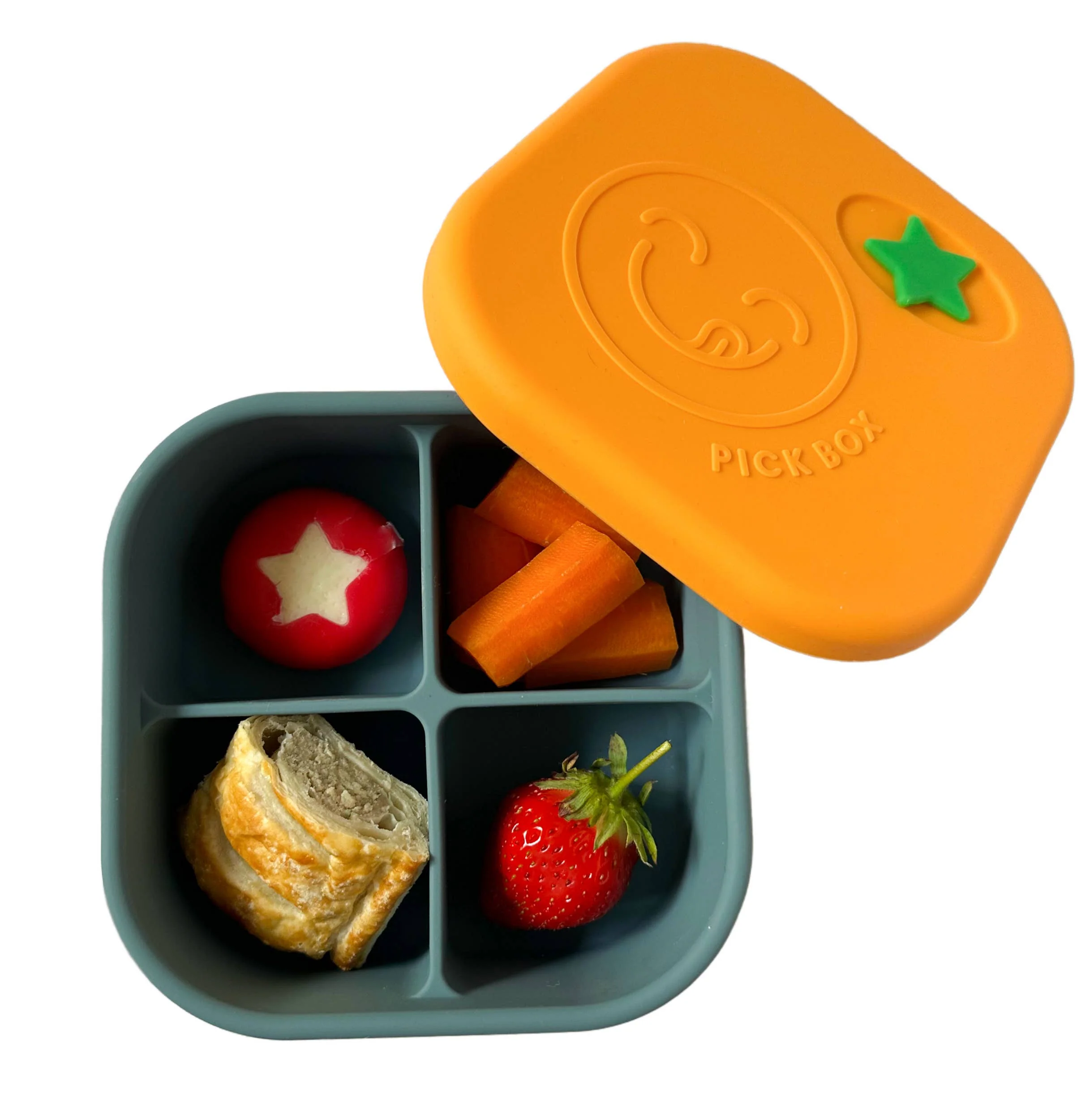 Pick Plates Pick Box Snack Silicone Snack Box – 4 Compartment 500ml - Image 16
