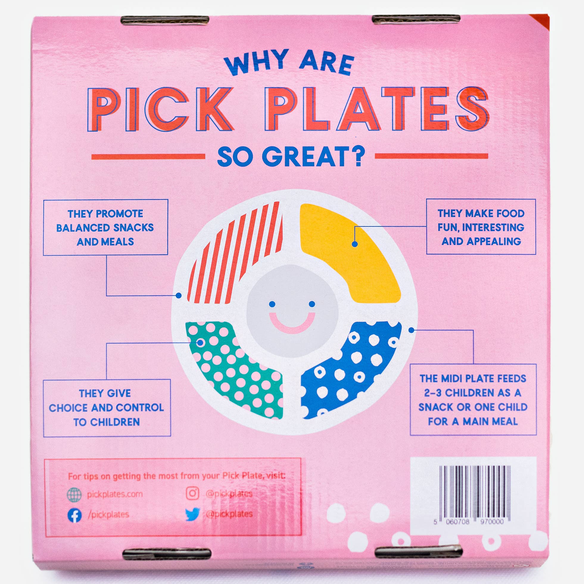 Pick Plates Midi Divided Plate – 5 Compartment Kids Plate 23cm - Image 2