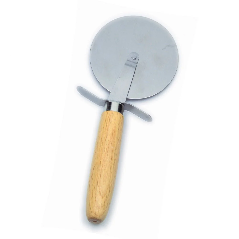 Eco-Friendly Beechwood & Stainless Steel Pizza Slicer – Handmade, 6cm