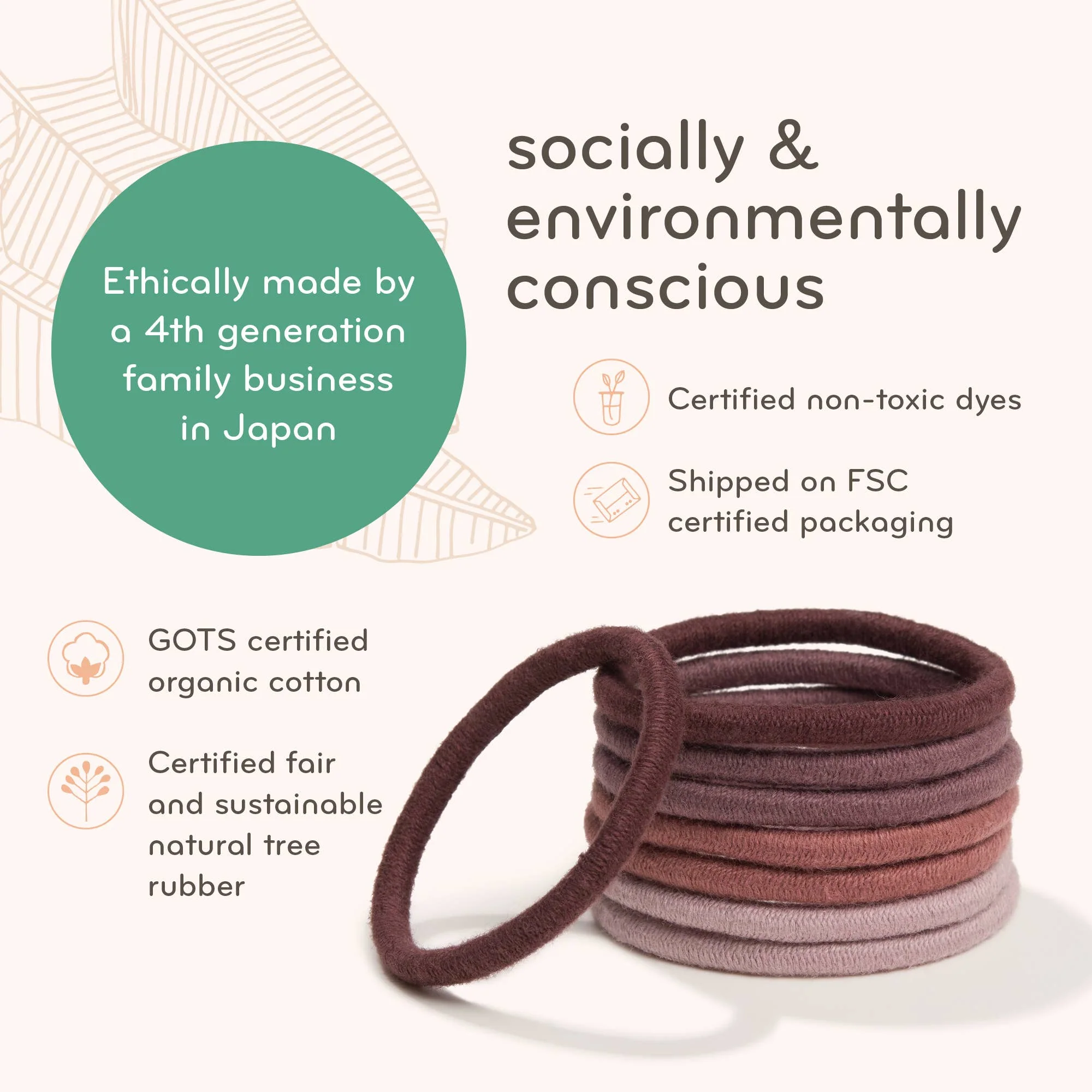 KOOSHOO Plastic-Free Round Hair Ties Mondo 4-Pack – Golden Fibres - Image 7