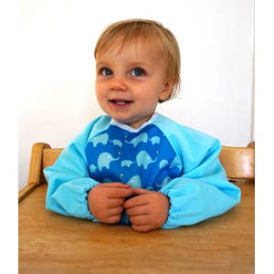 Premium Soft Long Sleeve Water Resistant Washable Bib – Blue Elephant Design - Image 3