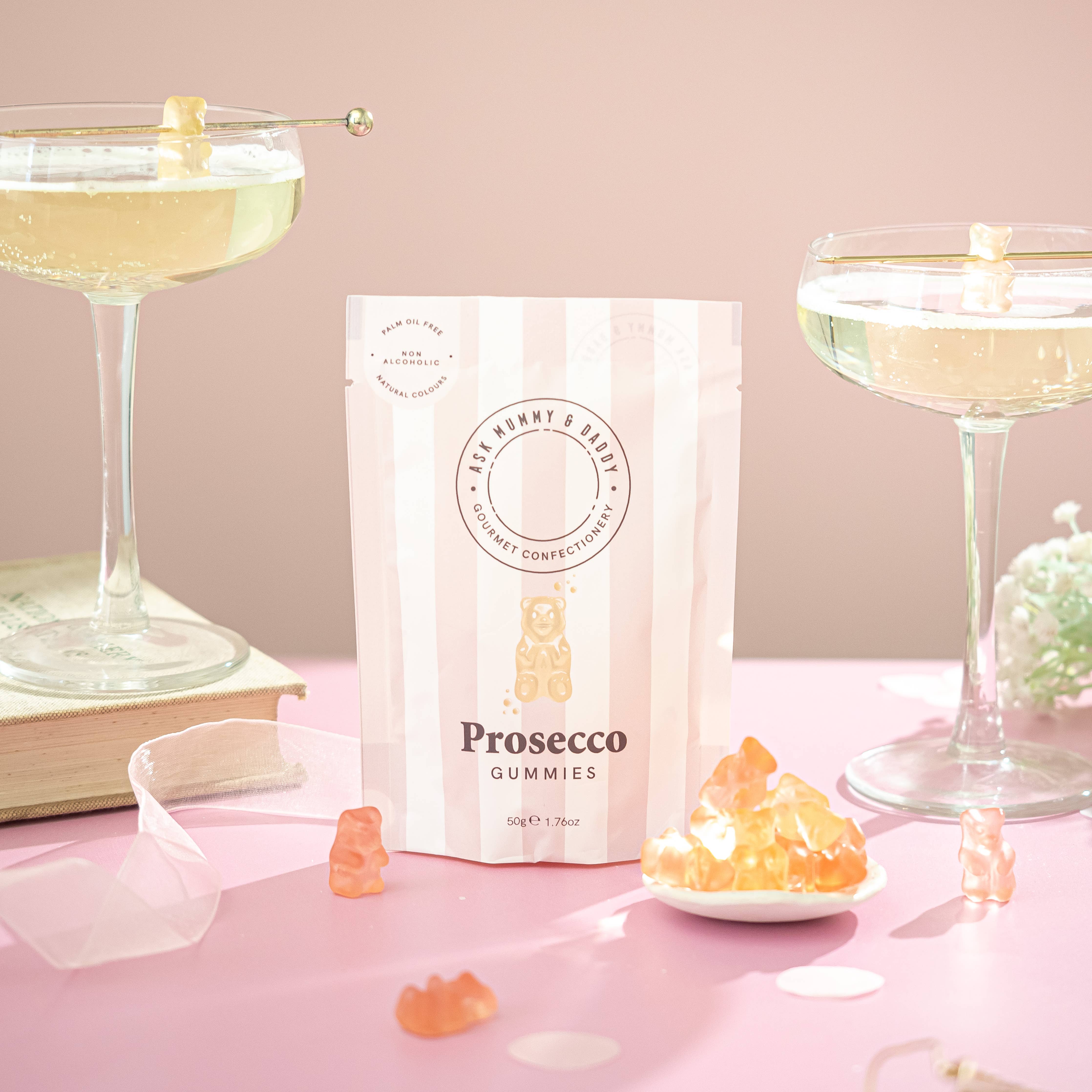 Ask Mummy & Daddy Prosecco Gummy Bears 50g Pouch – Prosecco Flavoured Gummies - Image 2