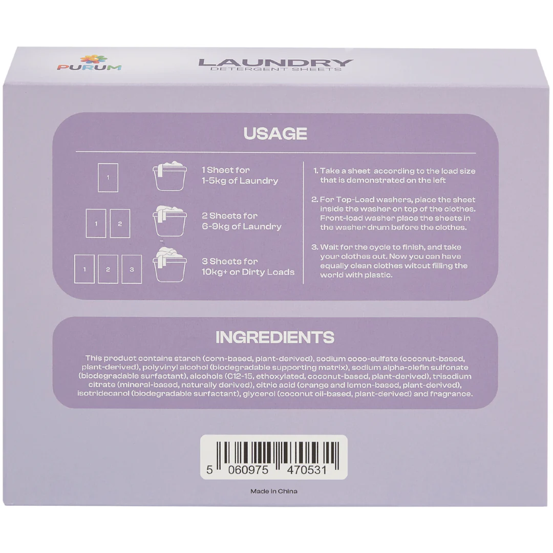 Purum Laundry Sheets 64 Pack - 4 Pack Bundle - Image 6