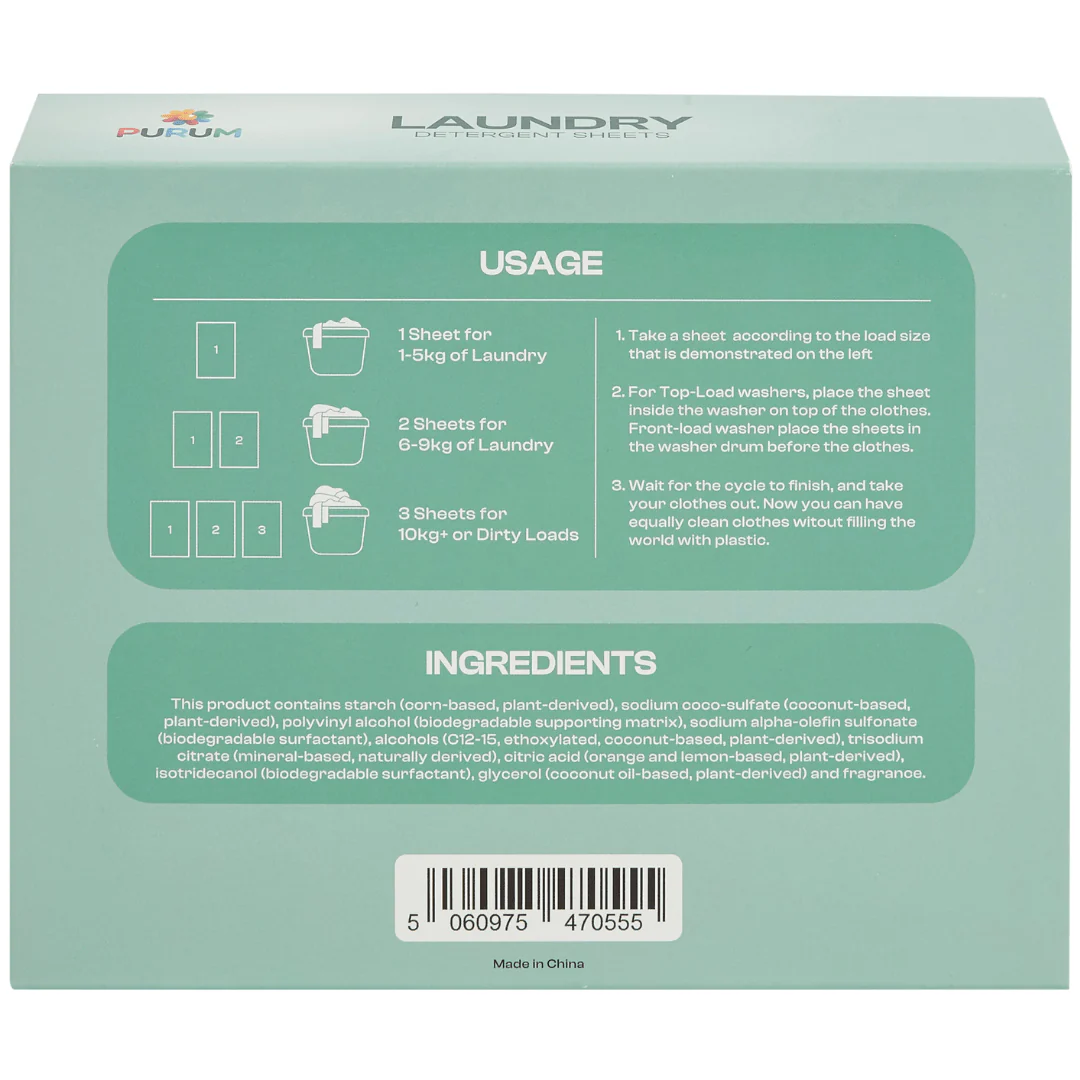 Purum Laundry Sheets 64 Pack - 4 Pack Bundle - Image 4