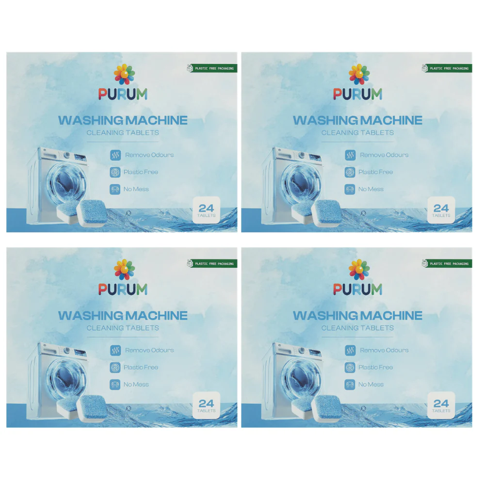 Purum Washing Machine Cleaner Tablets 24 Pack - 4 Pack Bundle