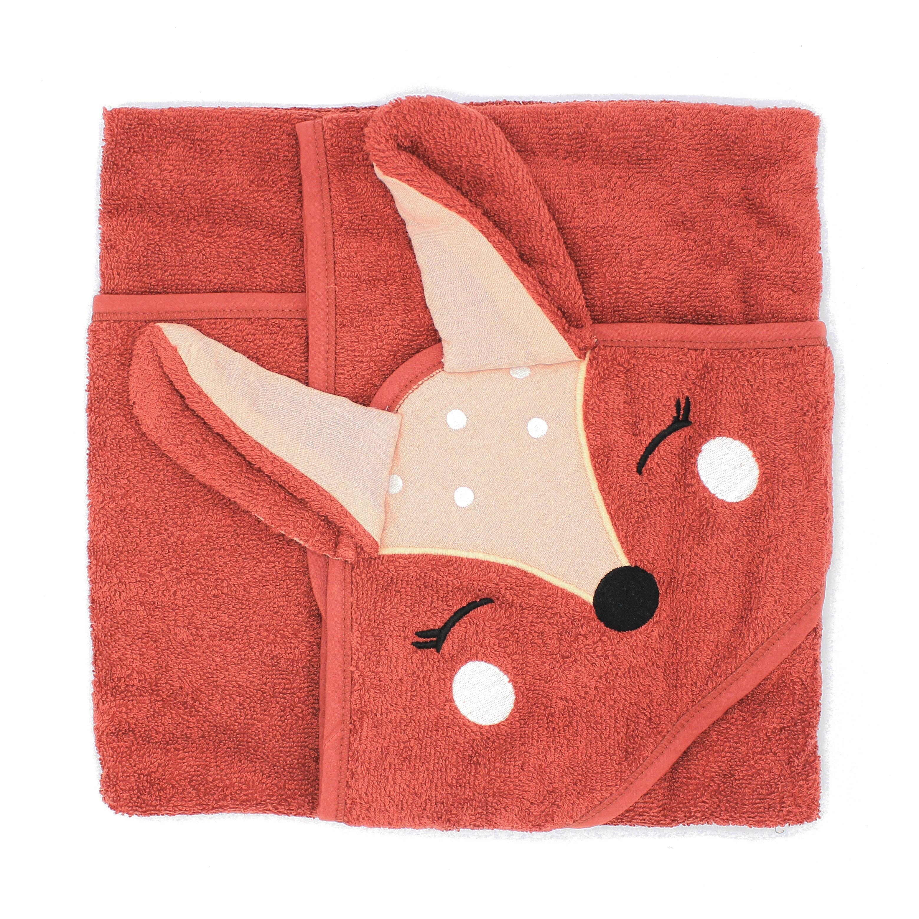 Animal Hooded Baby Towels – Organic Cotton (Fox, Lion, Rabbit Designs) - Image 4
