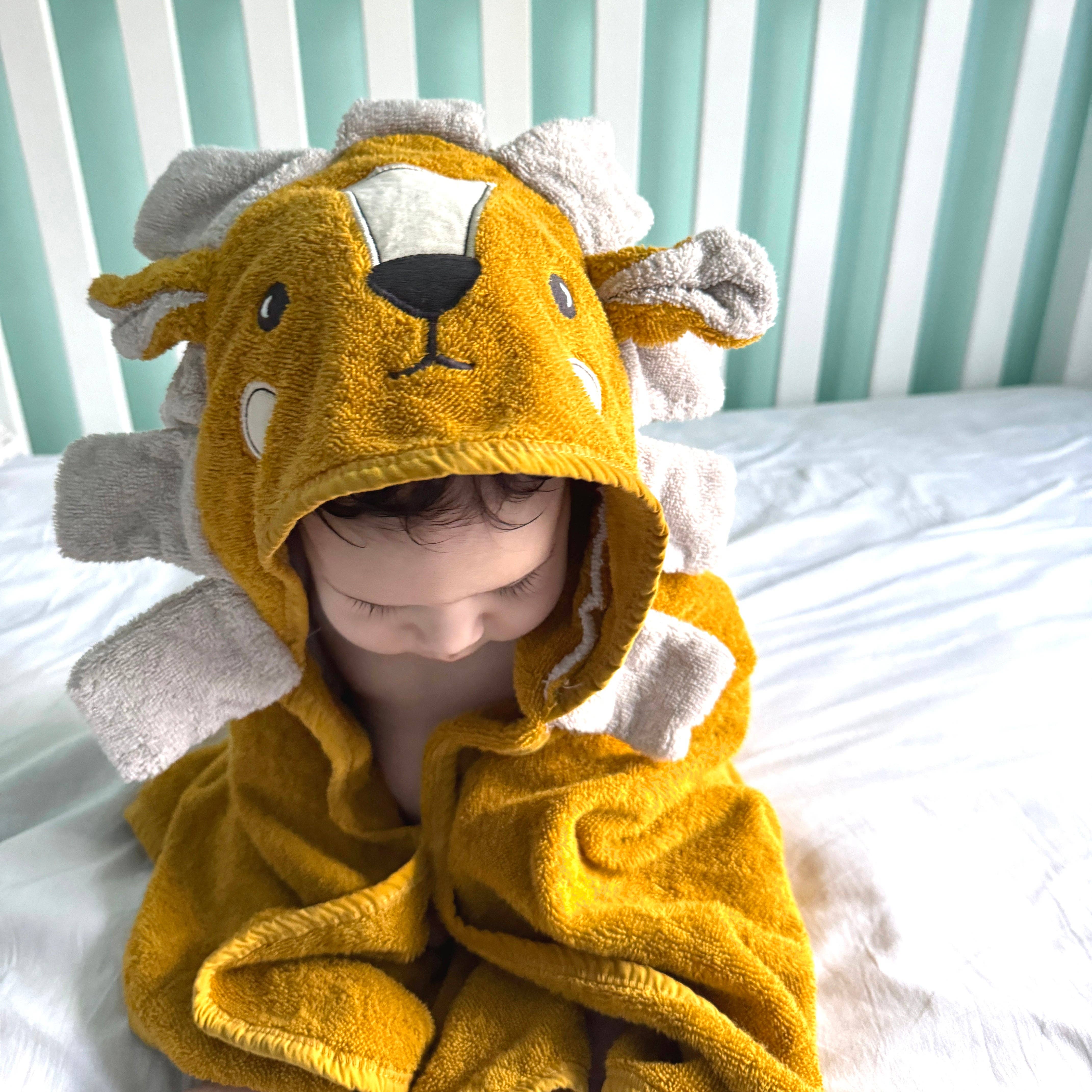Animal Hooded Baby Towels – Organic Cotton (Fox, Lion, Rabbit Designs) - Image 5