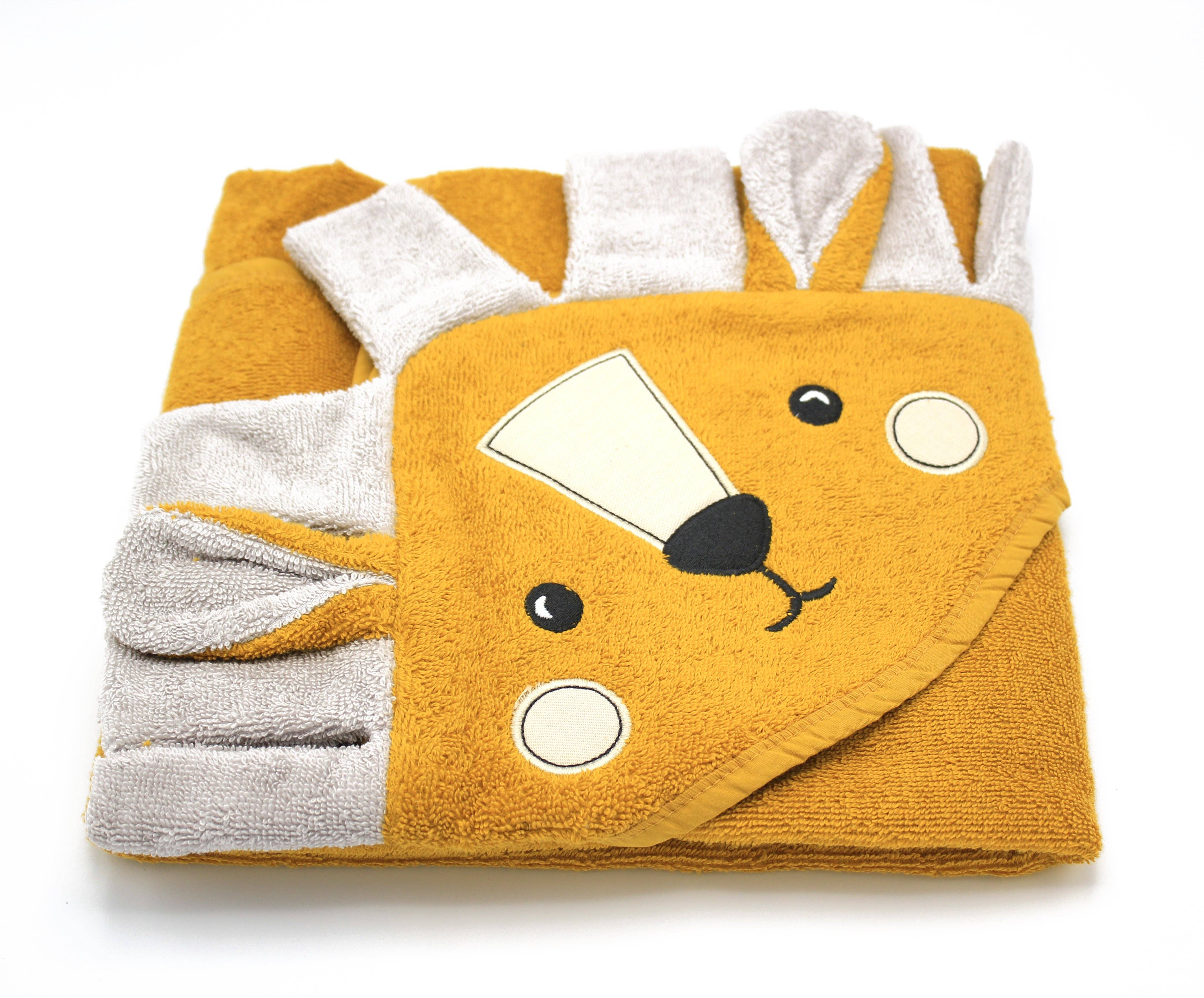 Animal Hooded Baby Towels – Organic Cotton (Fox, Lion, Rabbit Designs) - Image 7