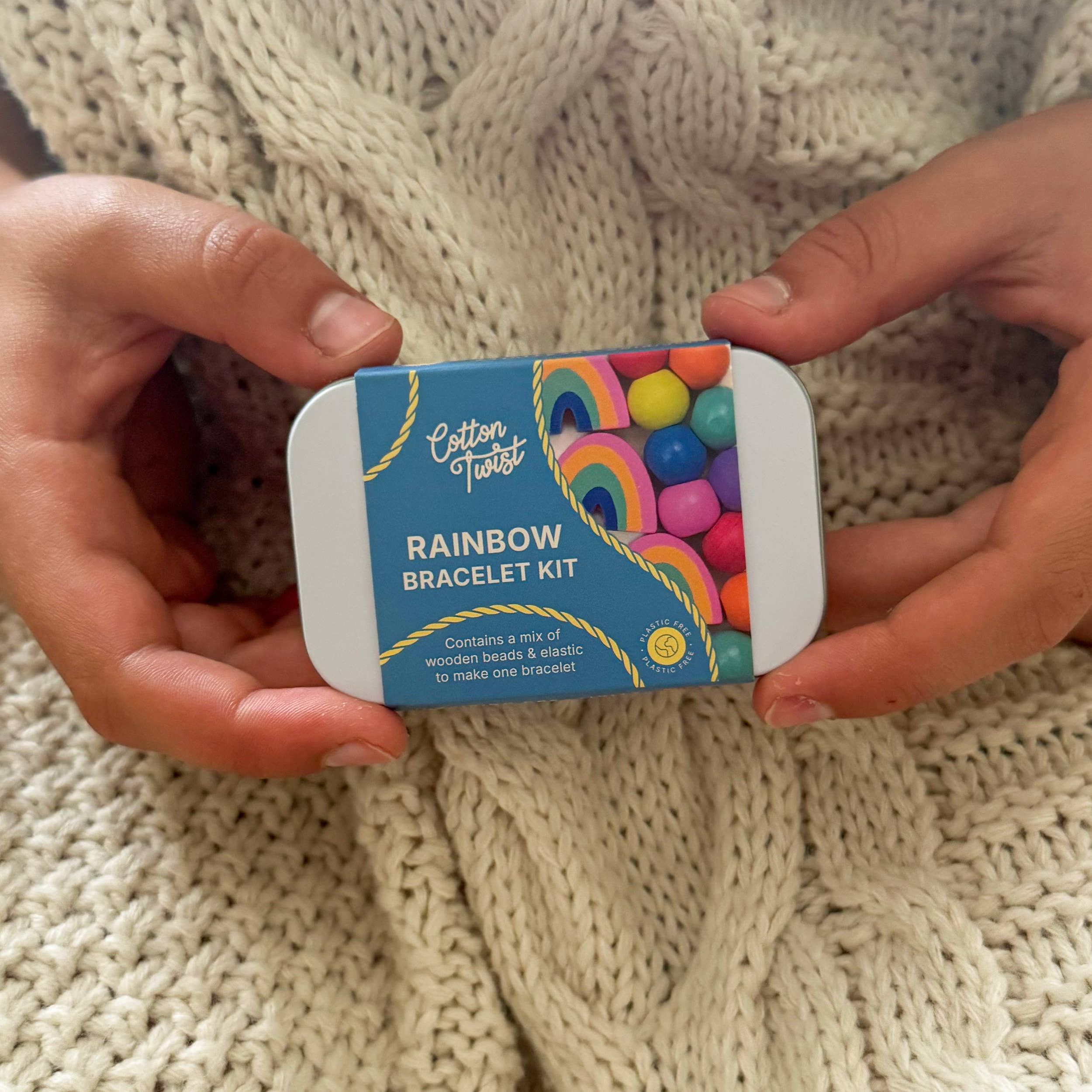 Create Your Own Rainbow Bracelet Craft Gift Kit in Reusable Tin - Image 3
