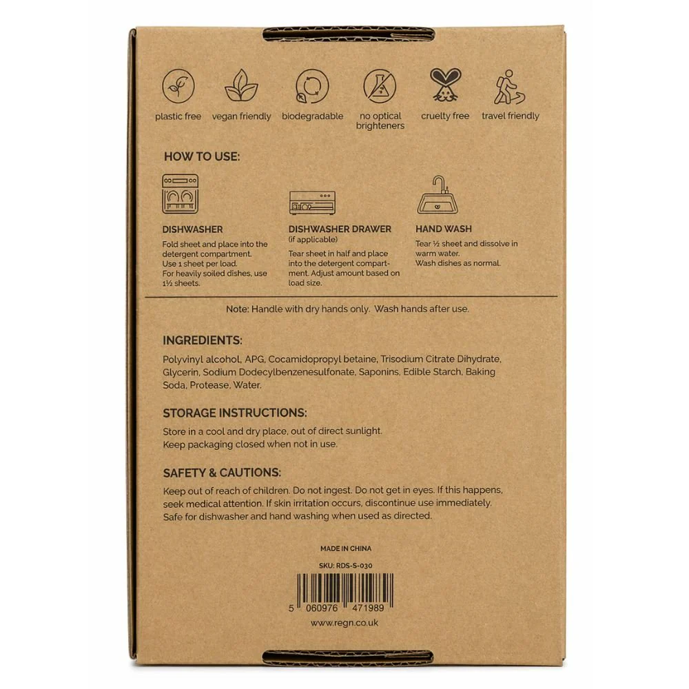 re:gn Dishwasher Sheets | Lemon Scented |30 Sheets | Pre-Measured Dishwashing Alternative - Image 5