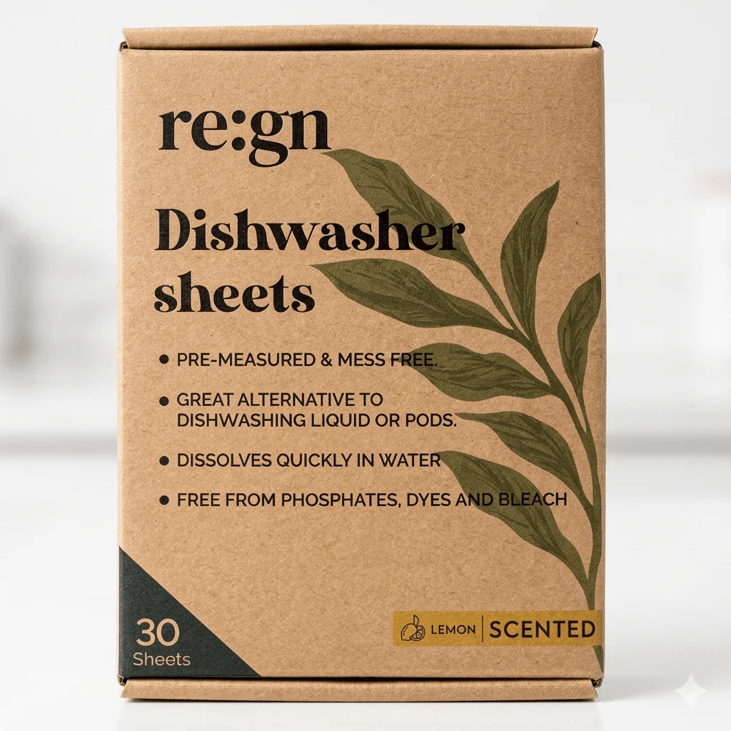 re:gn Dishwasher Sheets | Lemon Scented |30 Sheets | Pre-Measured Dishwashing Alternative - Image 7
