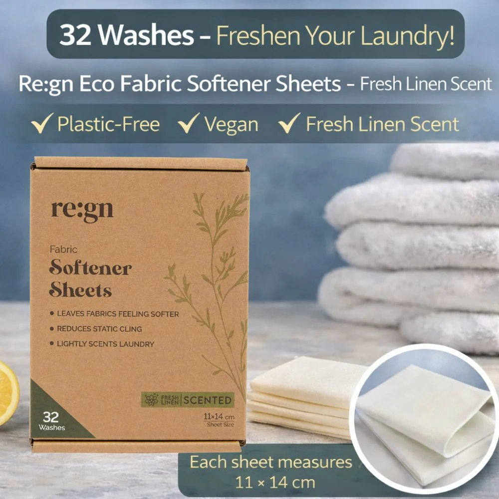 Eco Fabric Softener Sheets | 32 Washes | Fresh Linen Scent