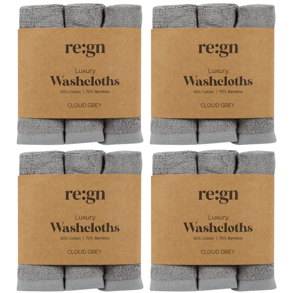 Re:gn Luxury Bamboo Face Cloths - 4 Pack Bundle – 12 Soft Face Cloths - Image 14