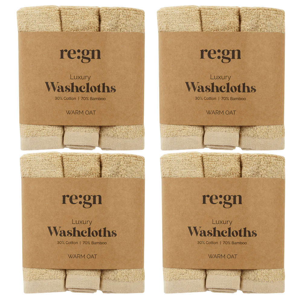 Re:gn Luxury Bamboo Face Cloths - 4 Pack Bundle – 12 Soft Face Cloths - Image 17