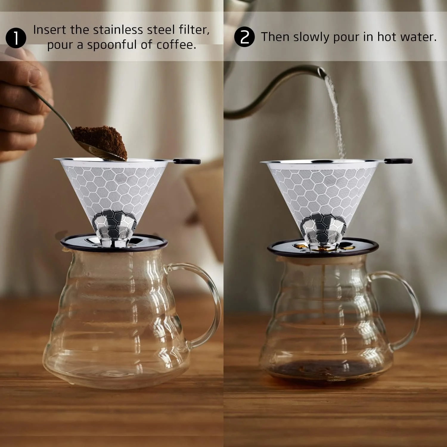 Reusable Coffee Filter - Stainless Steel Mesh - Image 2