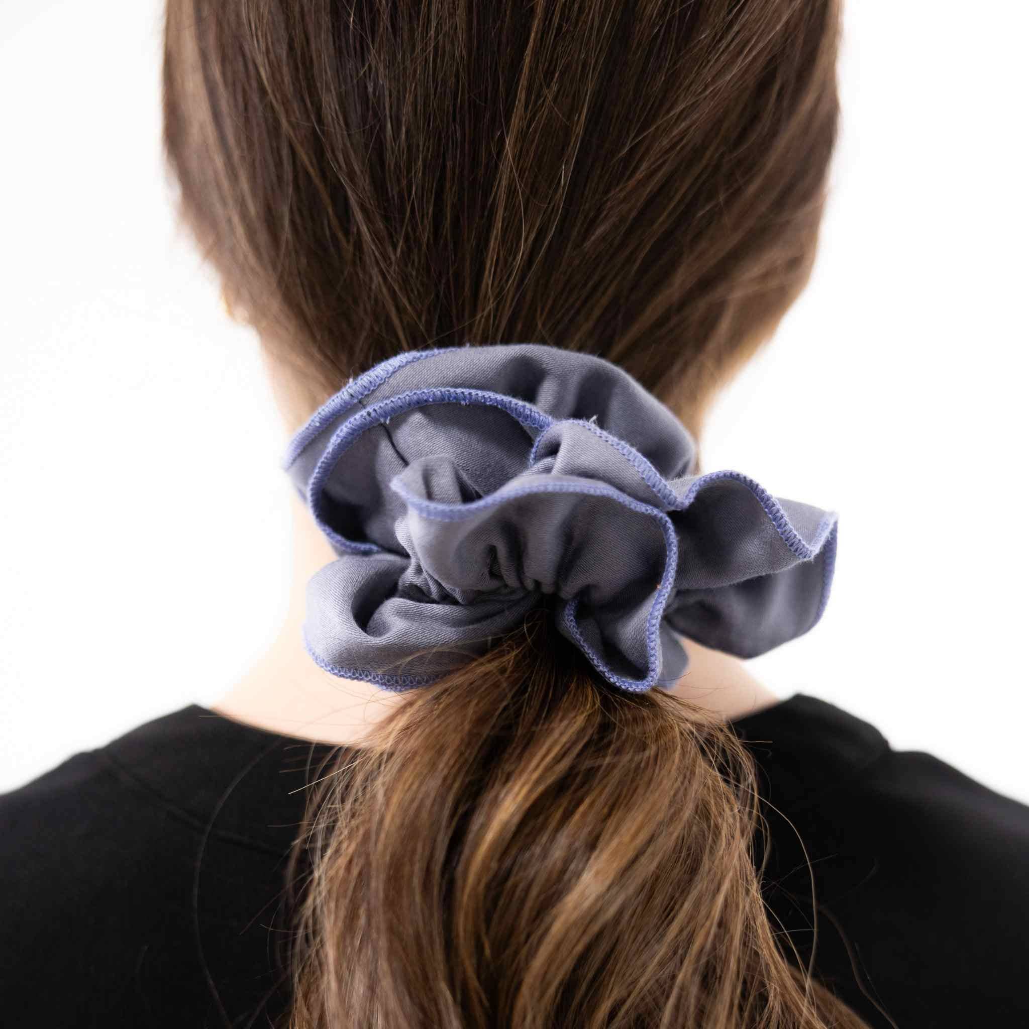 Ruched Organic Satin Scrunchie – Plastic-Free Hair Accessory - Image 3