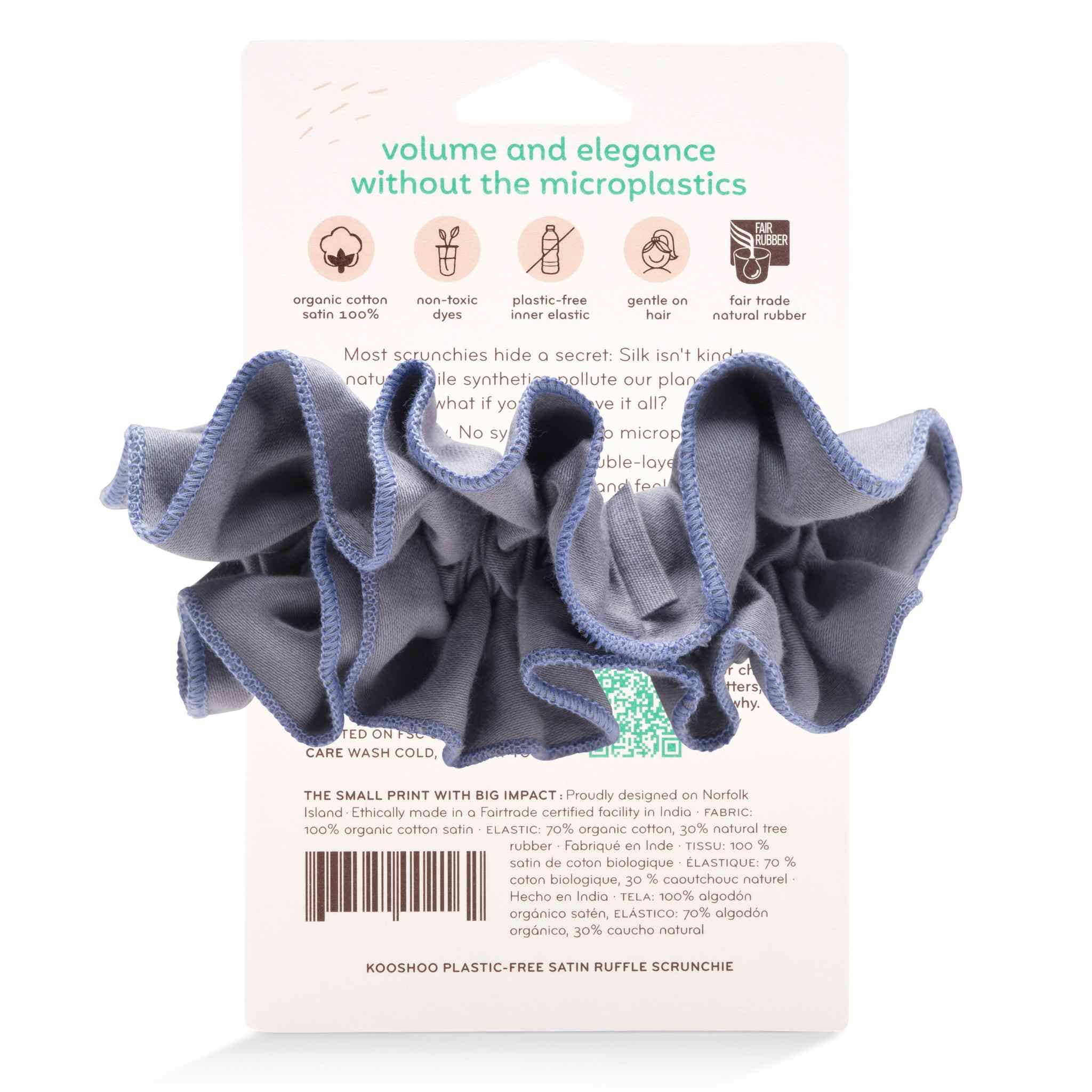 Ruched Organic Satin Scrunchie – Plastic-Free Hair Accessory - Image 8