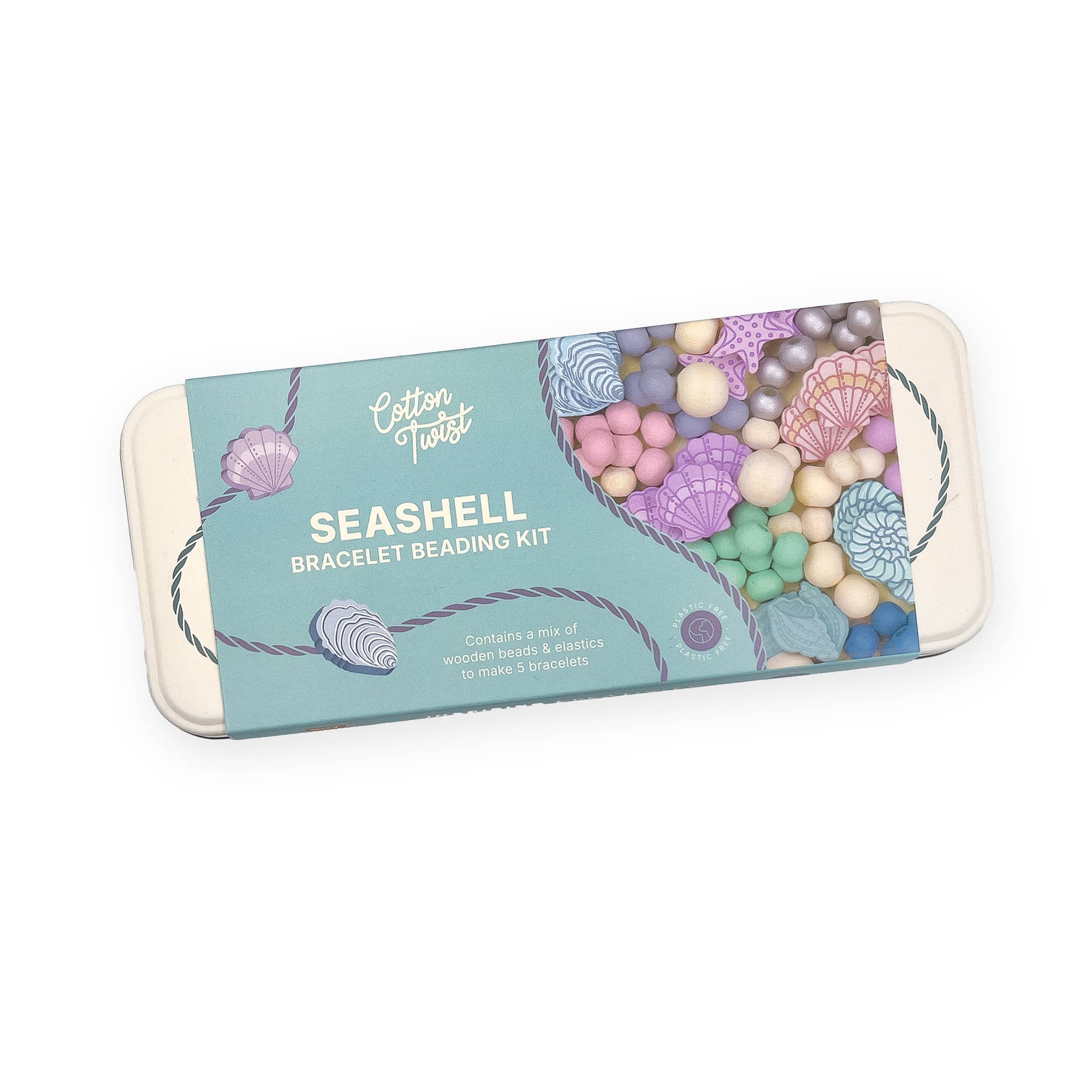 Create Your Own Seashell Bracelet Bead Craft Kit in Reusable Tin - Image 8