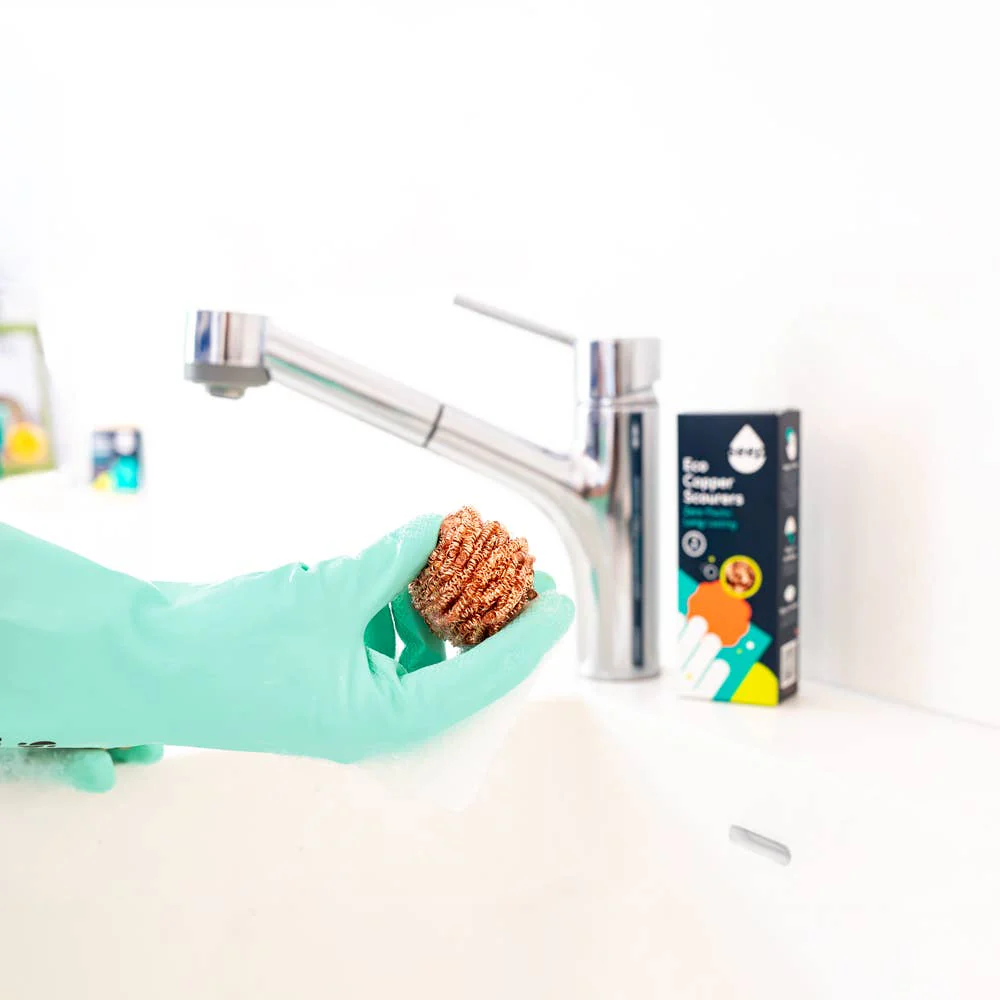 Eco Copper Scourers 2-Pack | Recyclable Antibacterial Scrubbers - Image 3