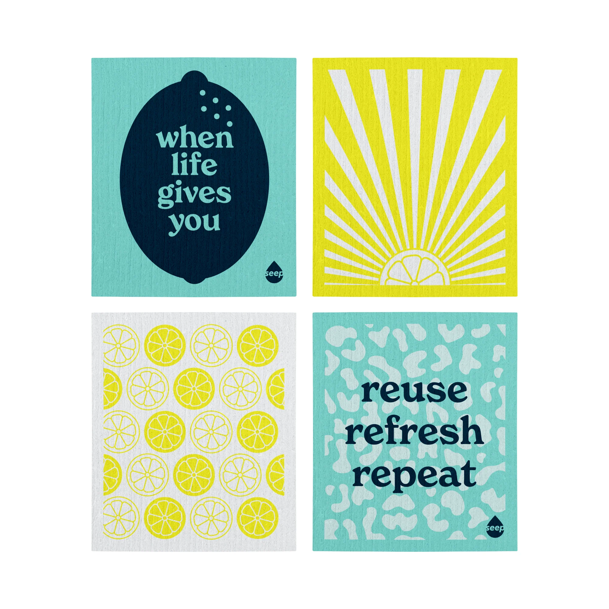 Compostable Sponge Cloths 4-Pack | Colourful Eco Cleaning Cloths - Image 6