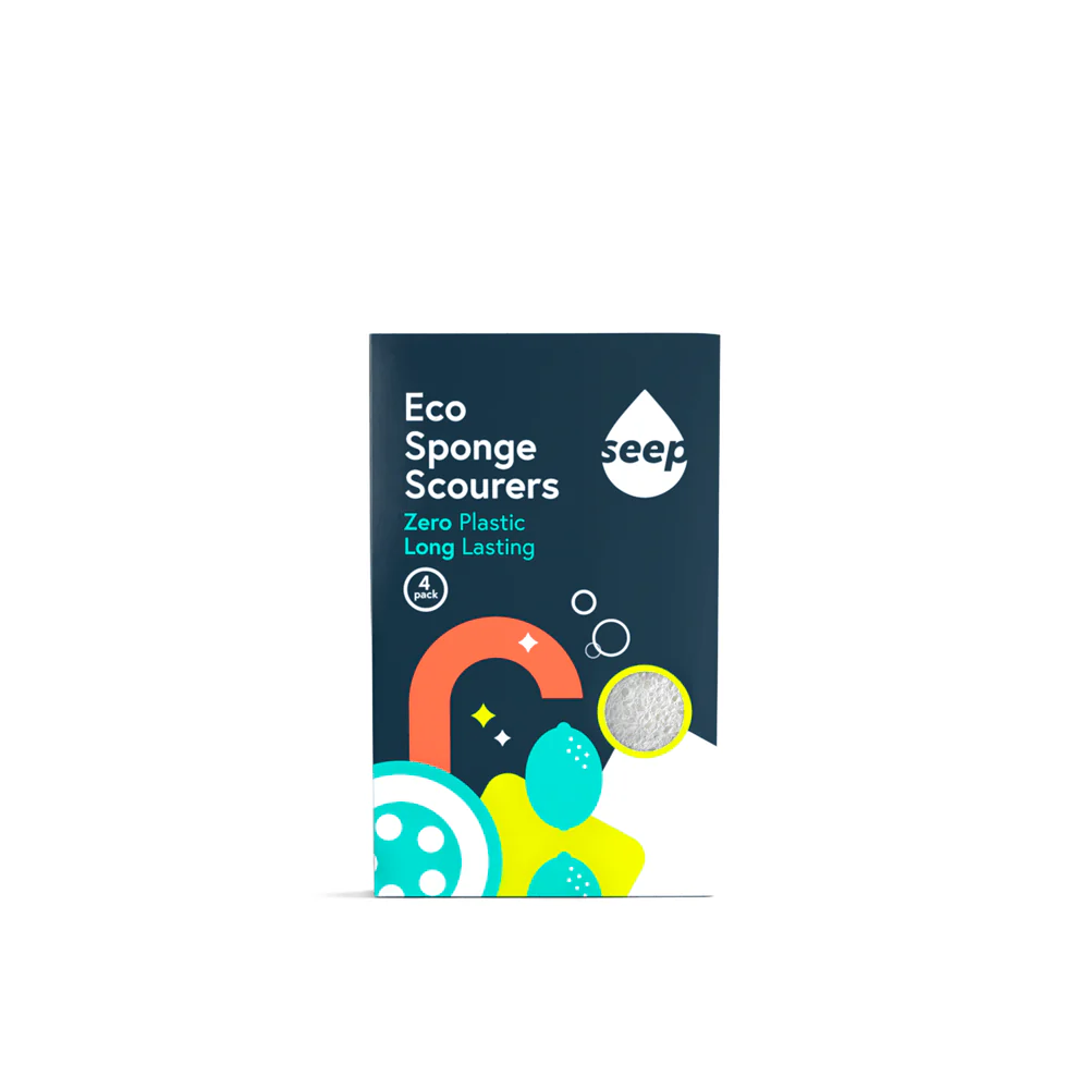 Eco Sponge Scourers 4-Pack | Plastic-Free Cellulose & Loofah Sponges - Image 3